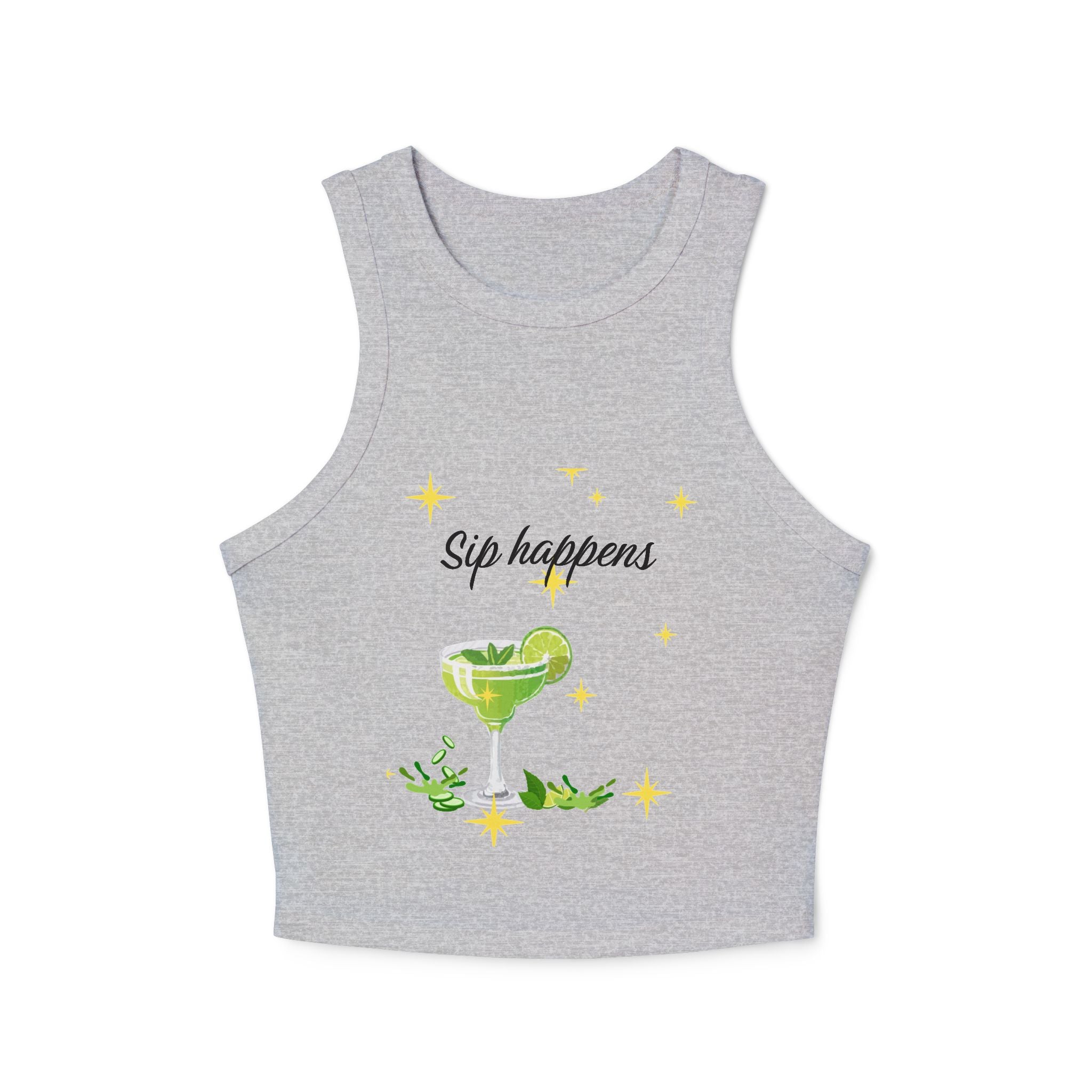 Sip Happens – Funny Margarita Tank Top, Summer Girls Trip Shirt, Vacation Cocktail Graphic Tee