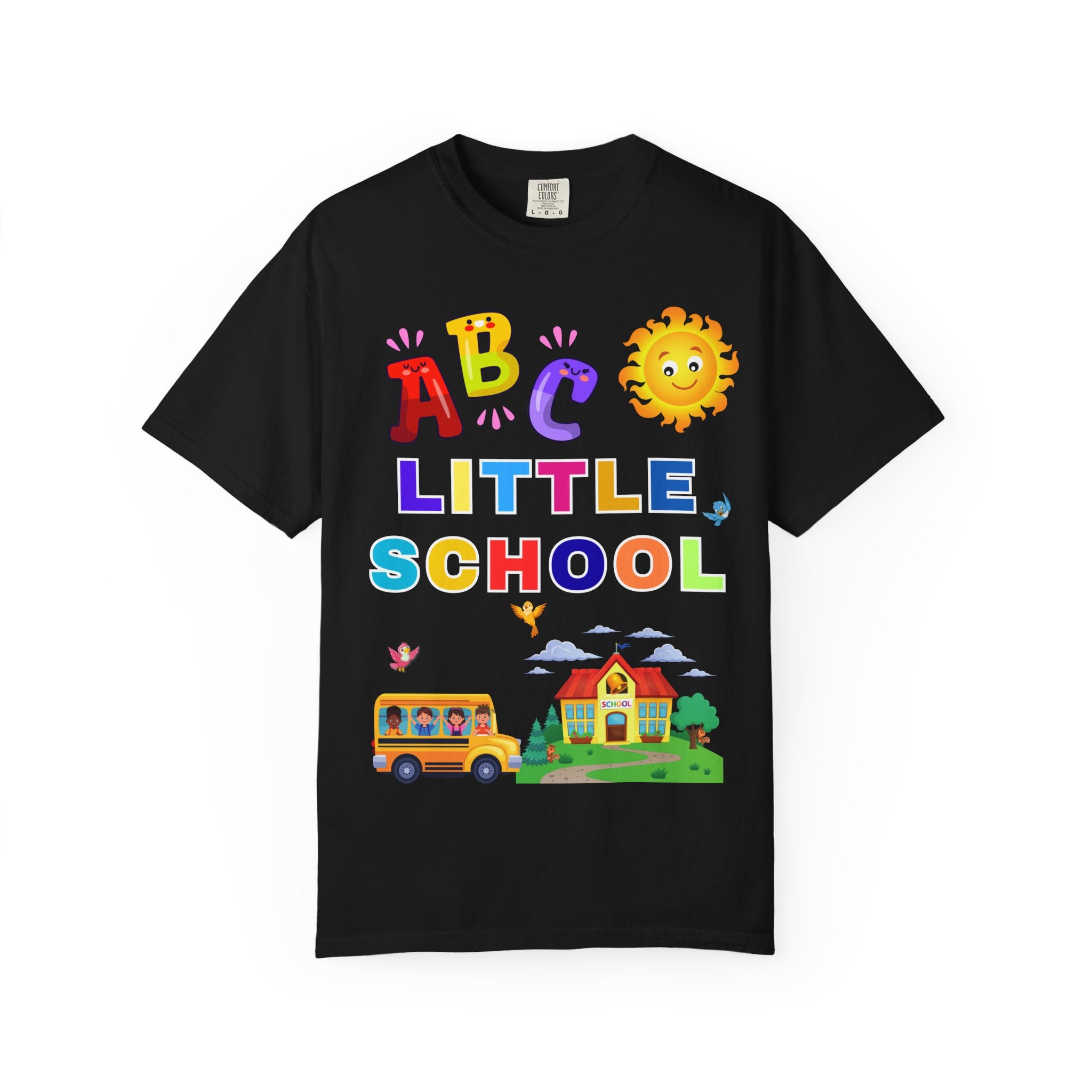 ABC Little School Unisex Garment-Dyed T-Shirt, Kids Learning Apparel, Back to School Shirt, Educational Gift, Fun Classroom Wear