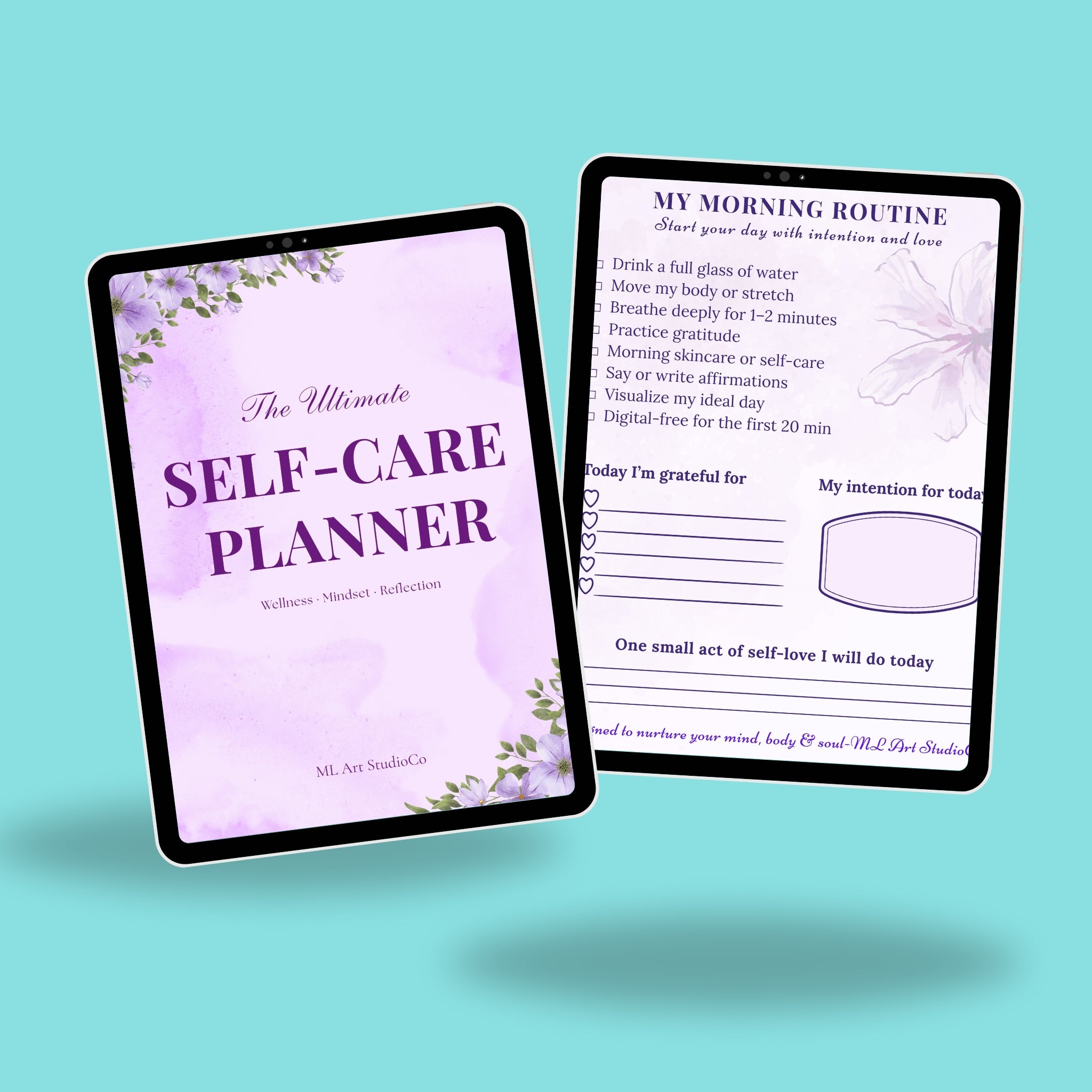 Ultimate Self-Care Planner – Wellness, Mindset, Gratitude & Reflection Printable + Digital