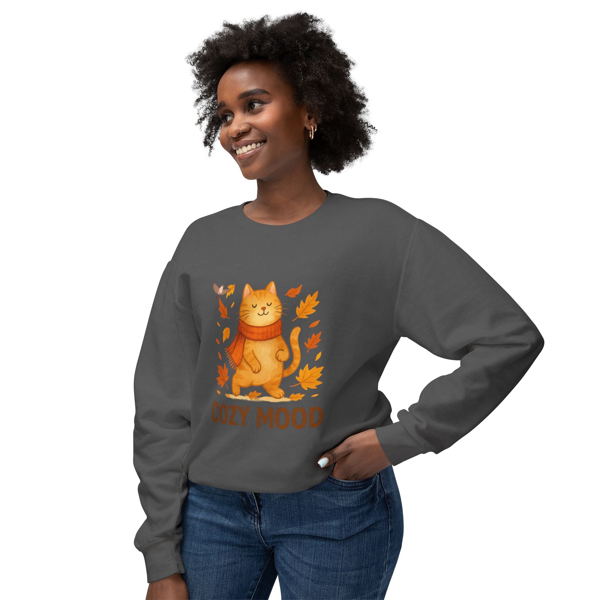 Cozy Cat Lover Crewneck Sweatshirt – Unisex Fall Pullover, Casual Wear & Gift Idea