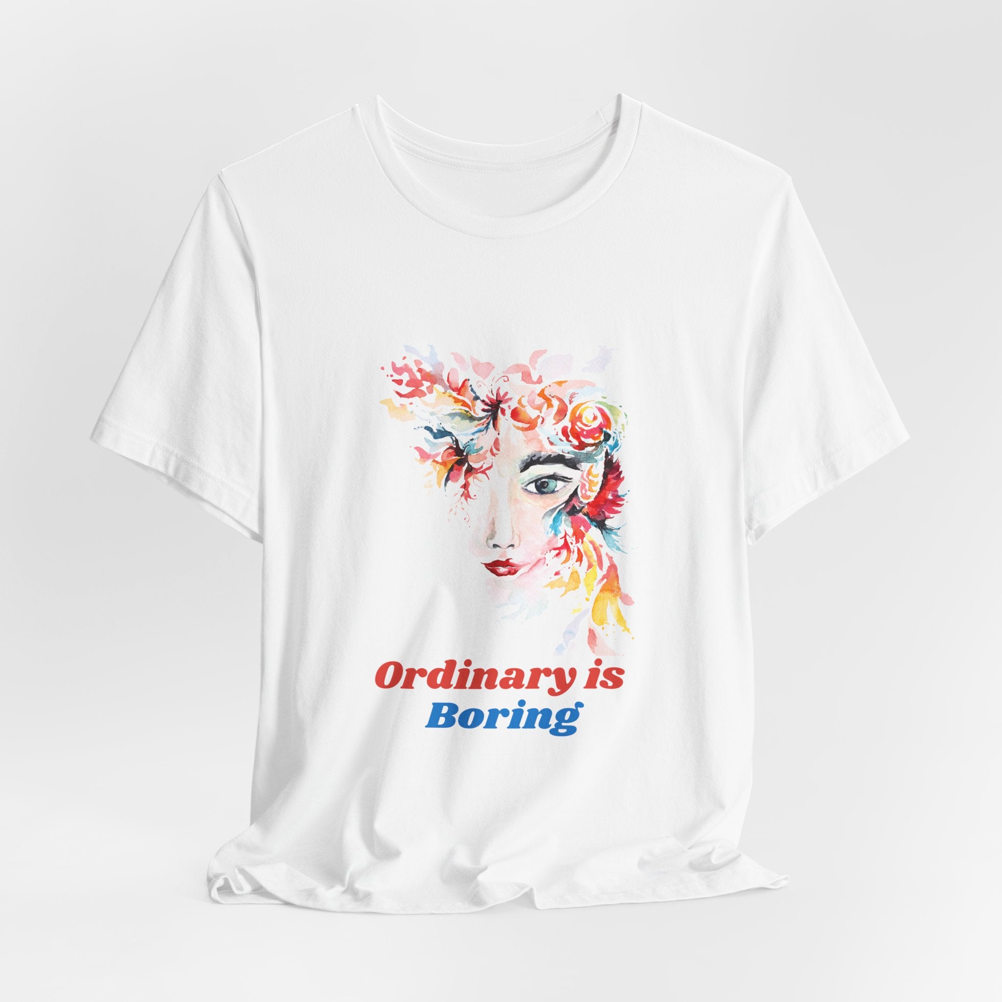 “Ordinary Is Boring” Floral Face Graphic Tee