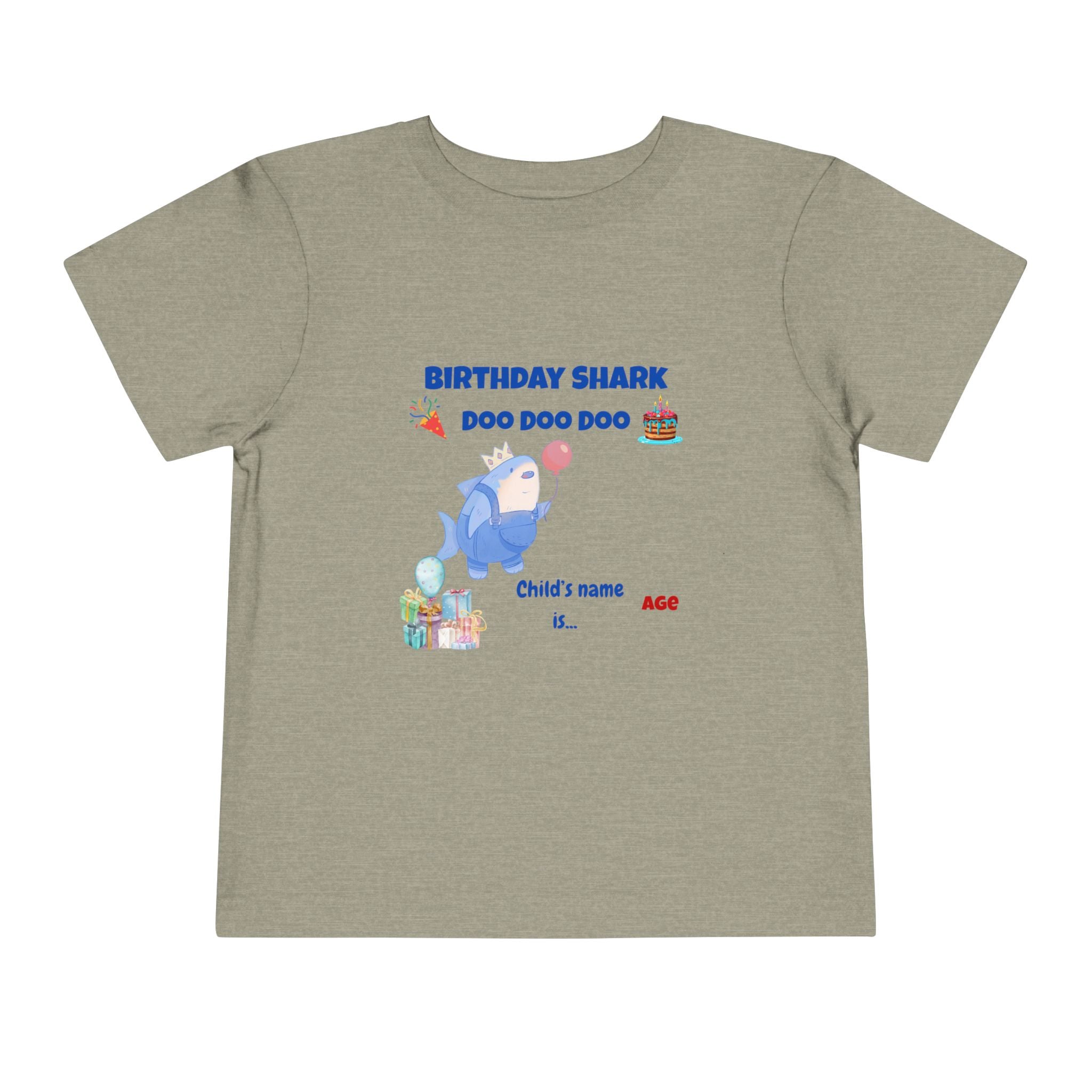 Personalized Birthday Shark TShirt for Kids  Custom Name and Age  Cute Ocean Theme Toddler Tee