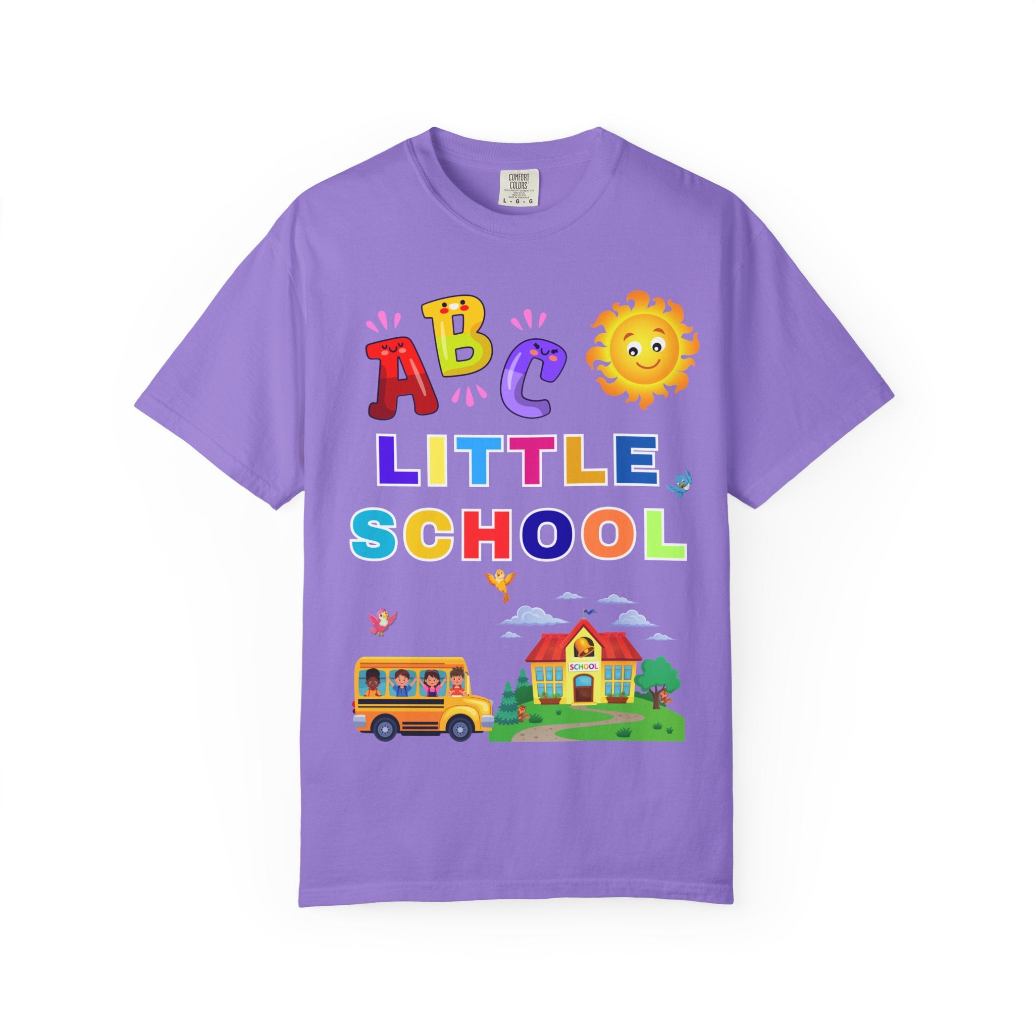 ABC Little School Unisex Garment-Dyed T-Shirt, Kids Learning Apparel, Back to School Shirt, Educational Gift, Fun Classroom Wear