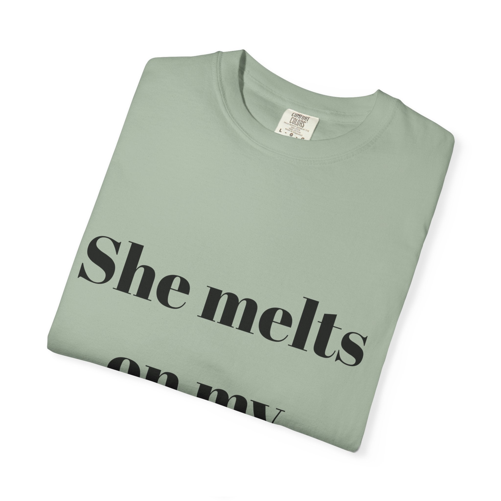 Funny Couple T-Shirt | She Melts on My Tongue Tee | Naughty Gift for Him | Cheeky Matching Shirt for Couples | Bold Statement Shirt