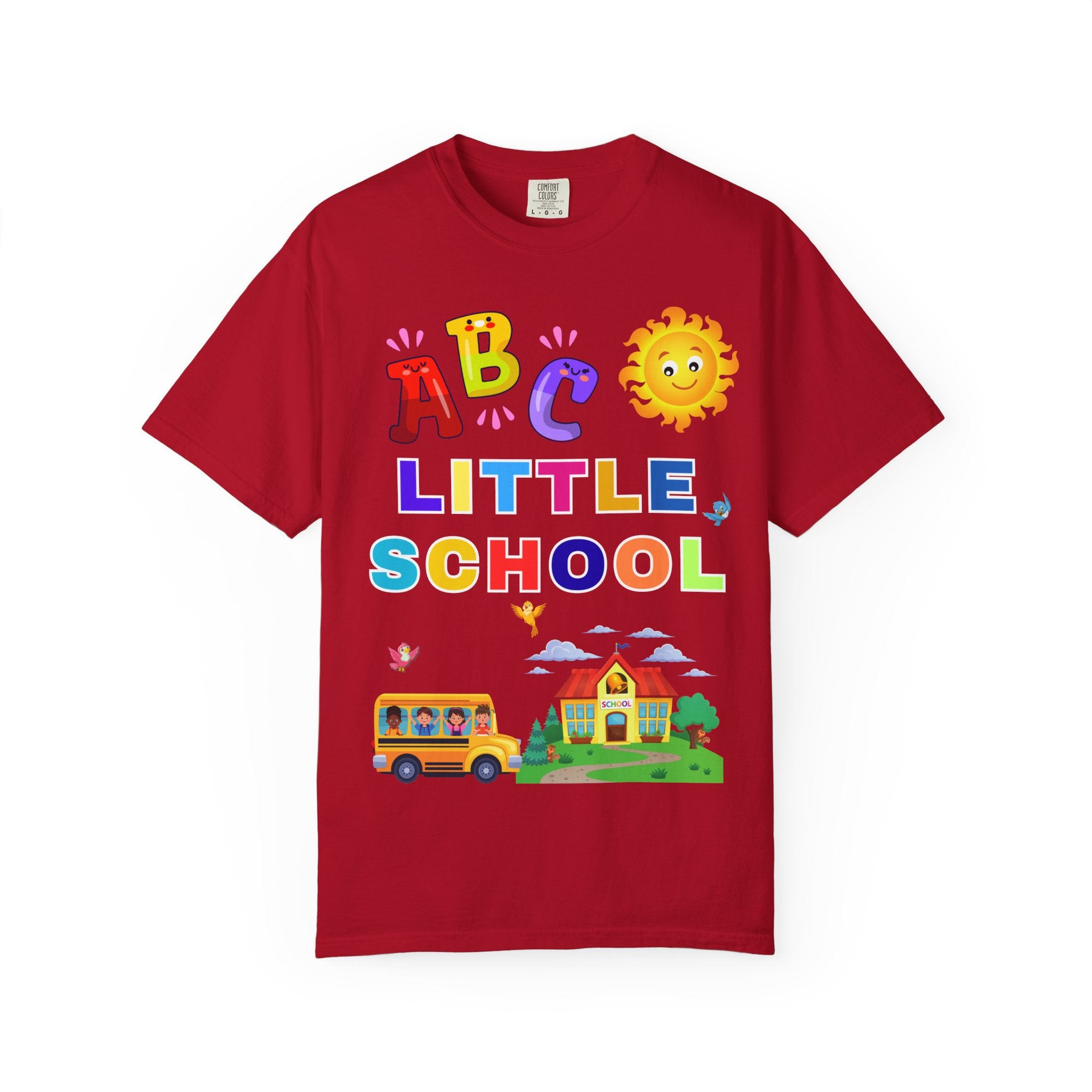 ABC Little School Unisex Garment-Dyed T-Shirt, Kids Learning Apparel, Back to School Shirt, Educational Gift, Fun Classroom Wear