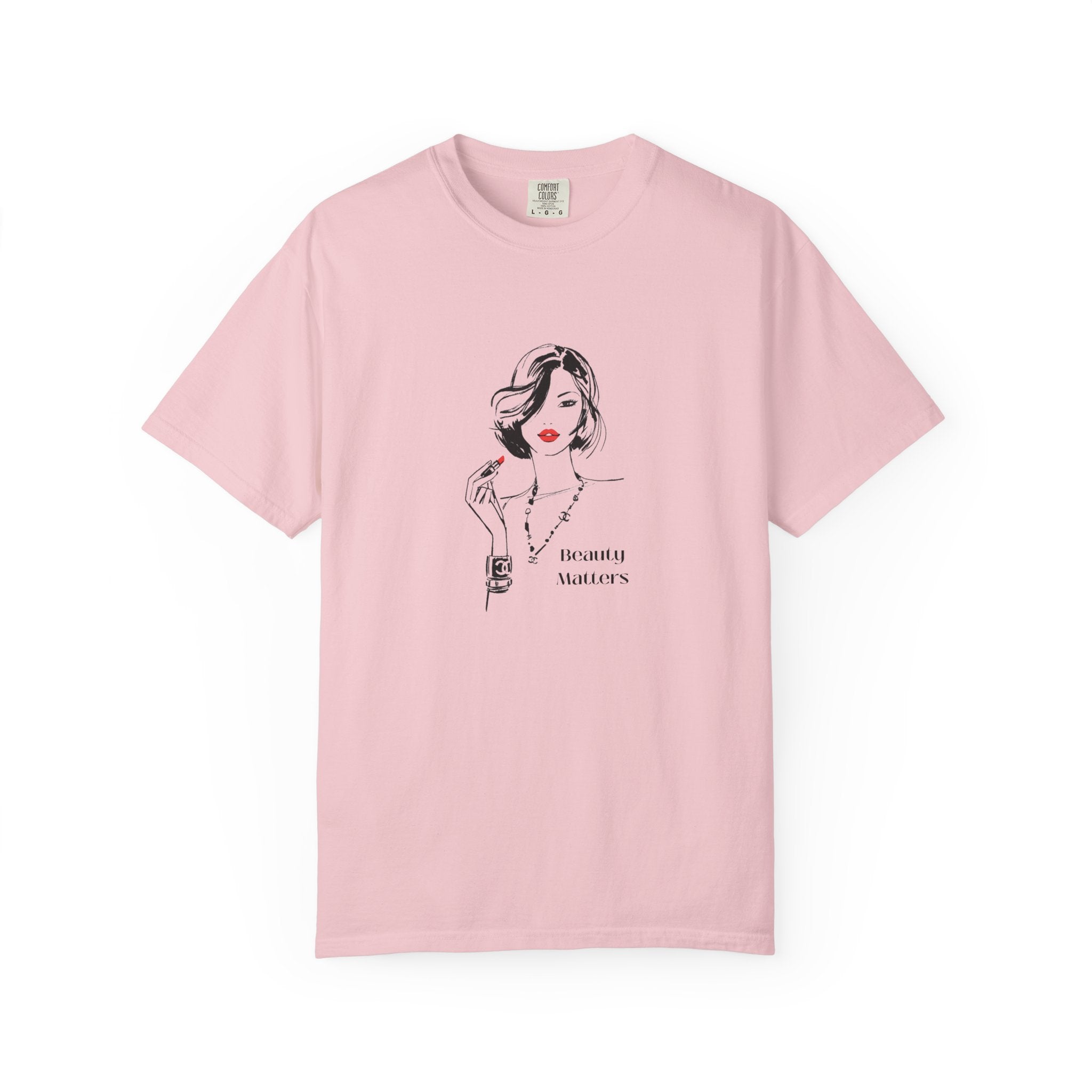 Minimalist Fashion Illustration T-Shirt — 'Beauty Matters' Graphic Tee