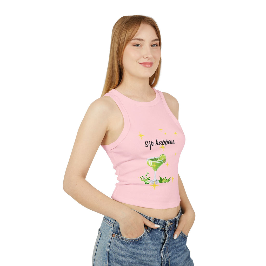 Sip Happens – Funny Margarita Tank Top, Summer Girls Trip Shirt, Vacation Cocktail Graphic Tee