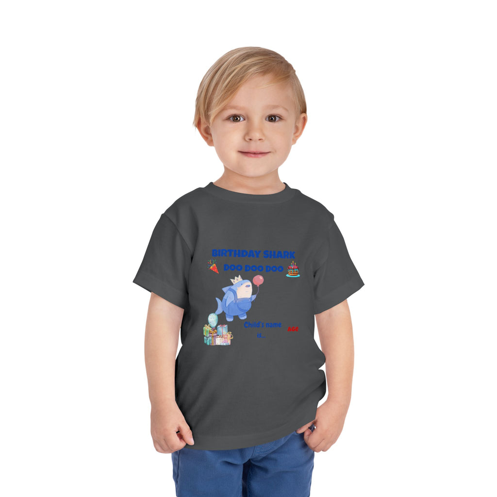 Personalized Birthday Shark TShirt for Kids  Custom Name and Age  Cute Ocean Theme Toddler Tee
