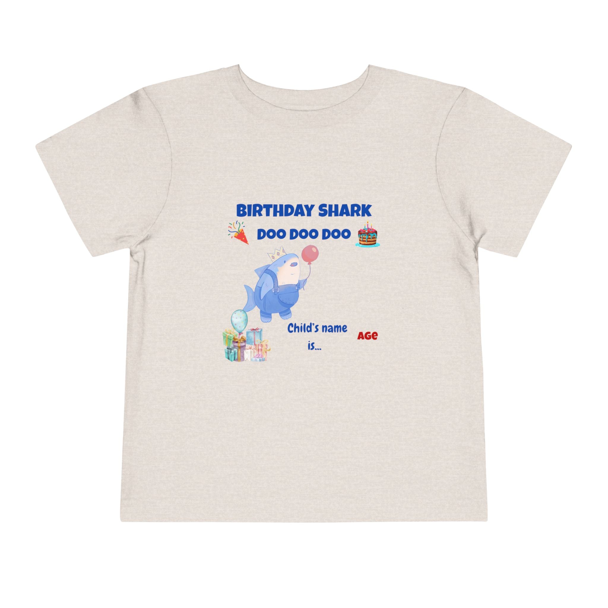 Personalized Birthday Shark TShirt for Kids  Custom Name and Age  Cute Ocean Theme Toddler Tee