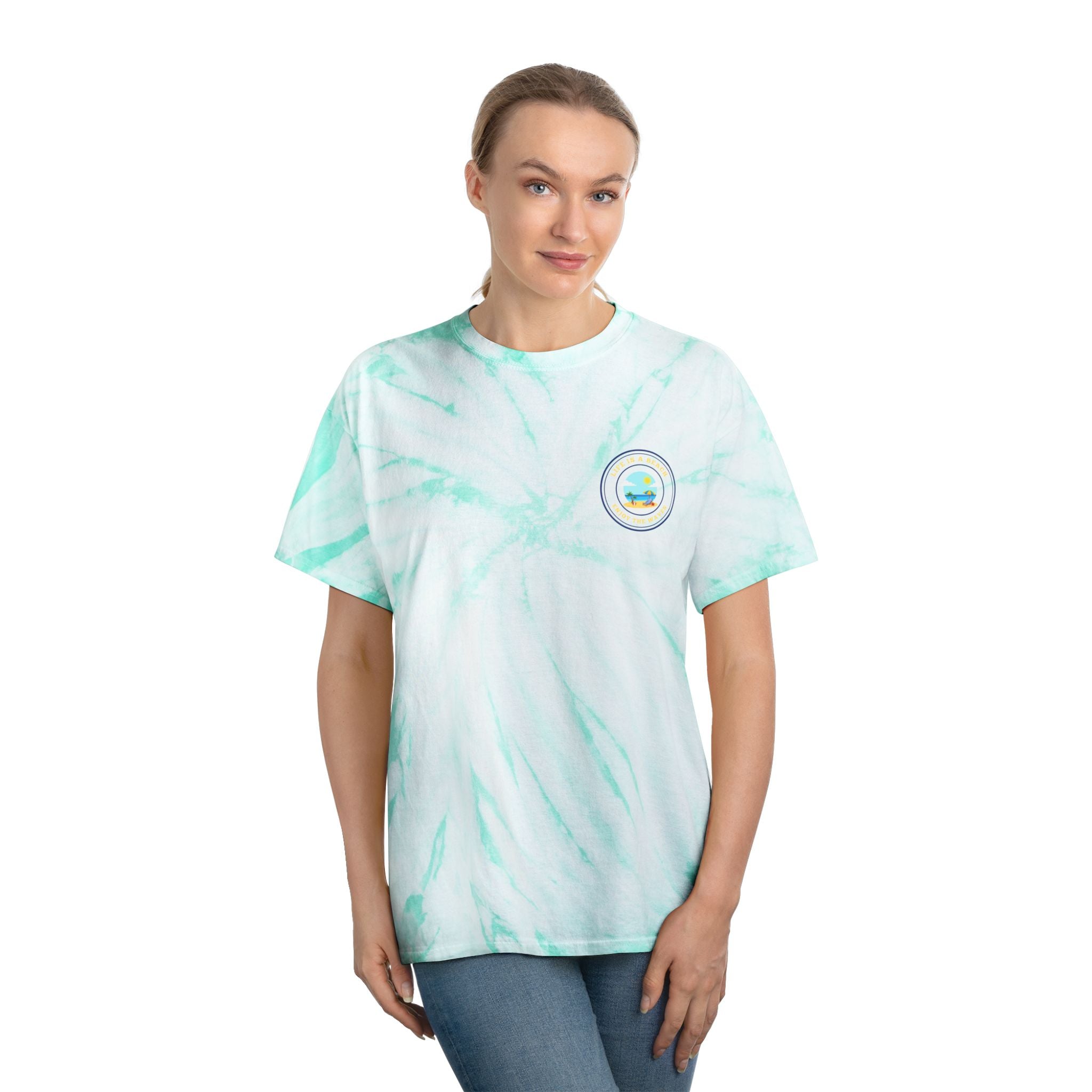 Hello Summer Tie-Dye Tee — Yellow Cyclone Graphic T-Shirt
