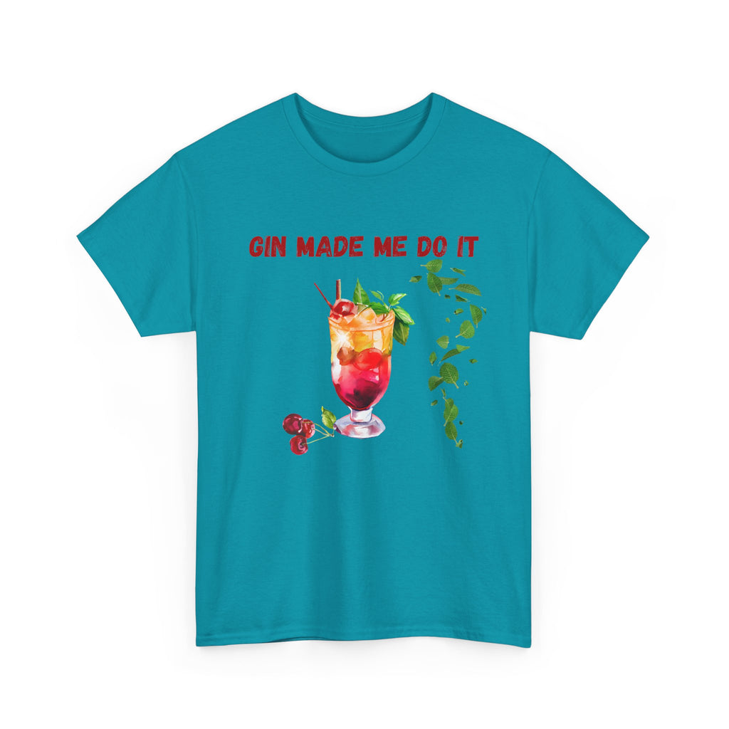Funny Cocktail Shirt – “Gin Made Me Do It” | Unisex Graphic Tee | Summer Humor Gift