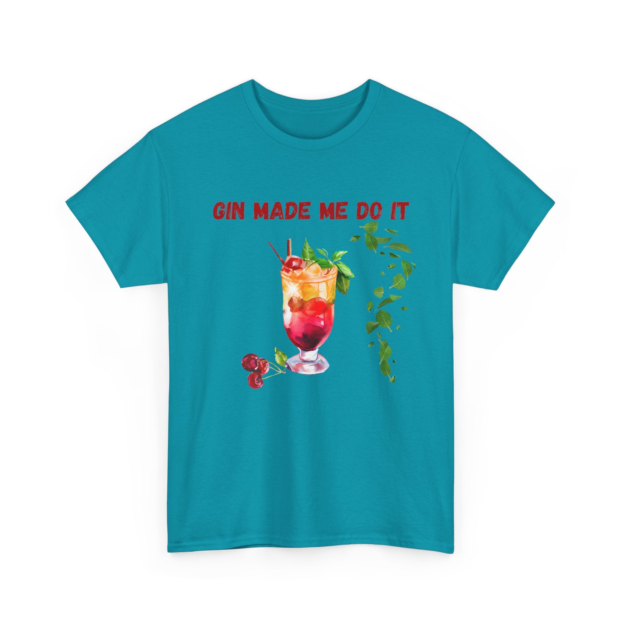 Funny Cocktail Shirt – “Gin Made Me Do It” | Unisex Graphic Tee | Summer Humor Gift