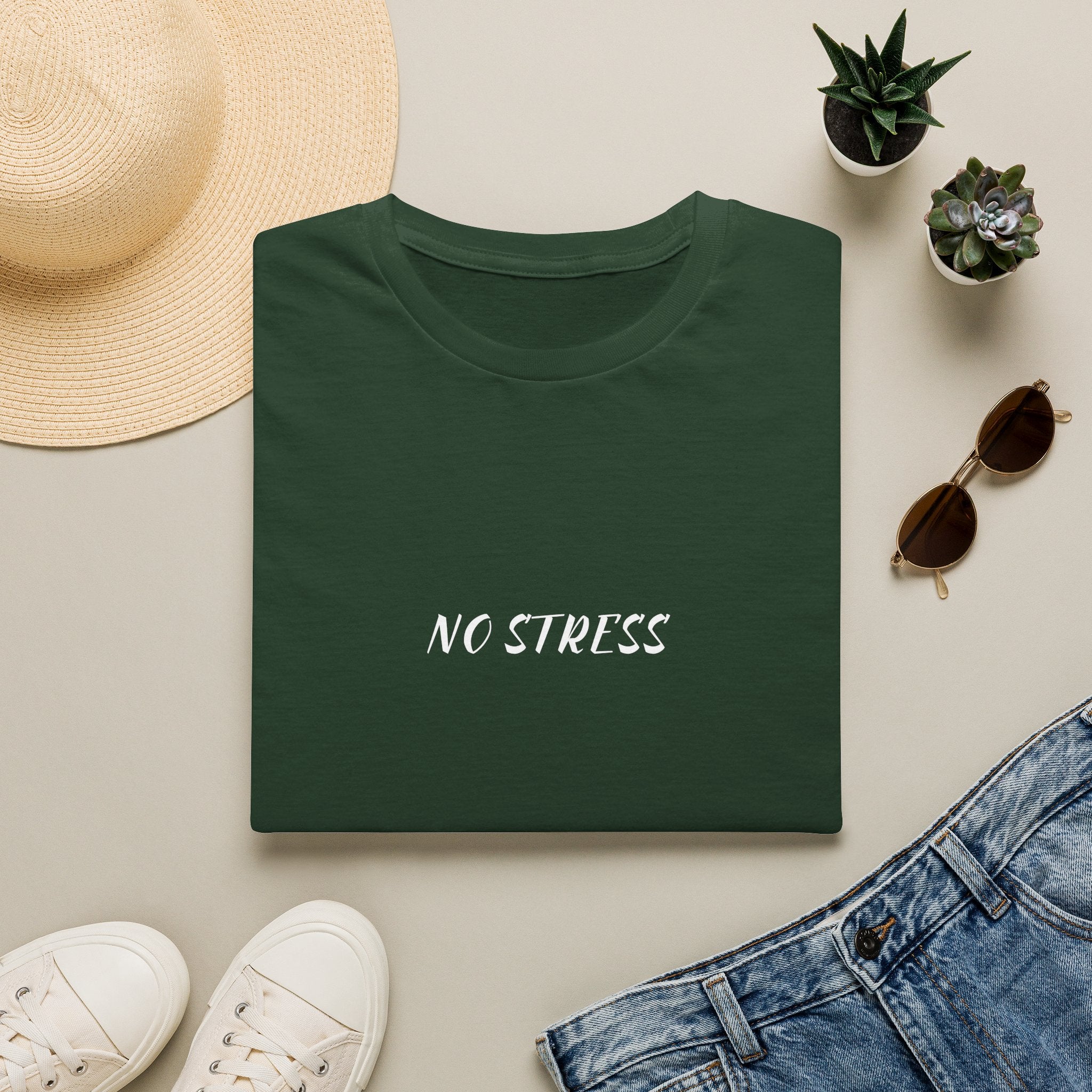 No Stress Tee | Minimalist Quote Shirt | Casual Everyday Graphic T-Shirt