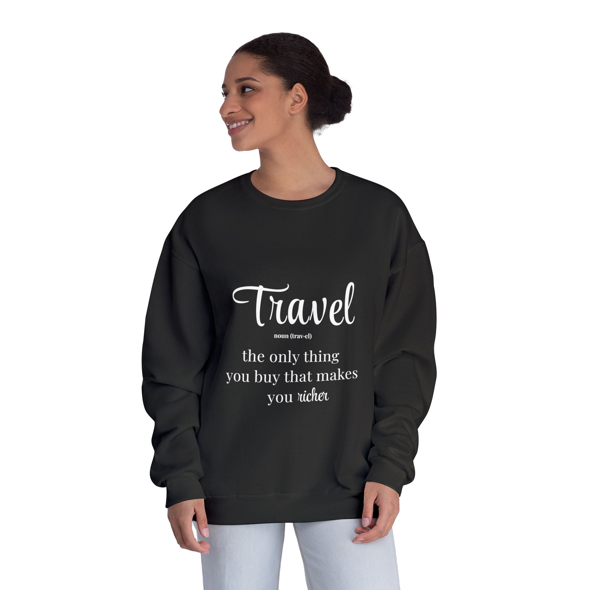 Classic White Crewneck Sweatshirt – Unisex Cozy Pullover