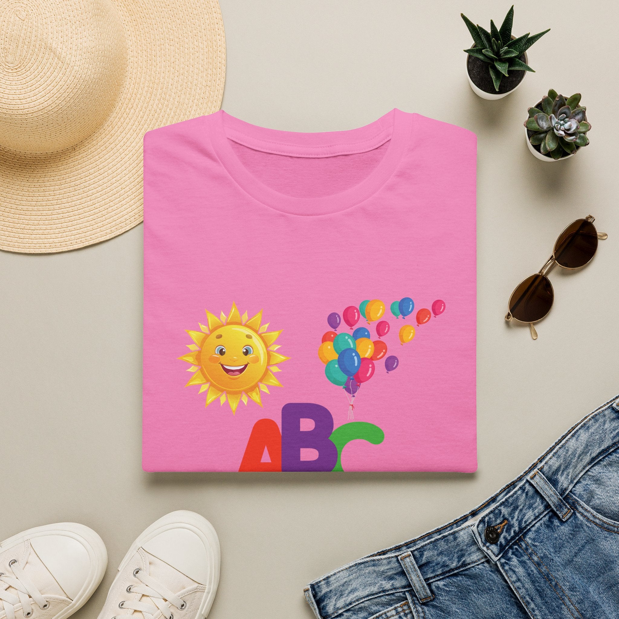 Kids ABC T-Shirt — Little School Sun & Balloons Preschool Tee