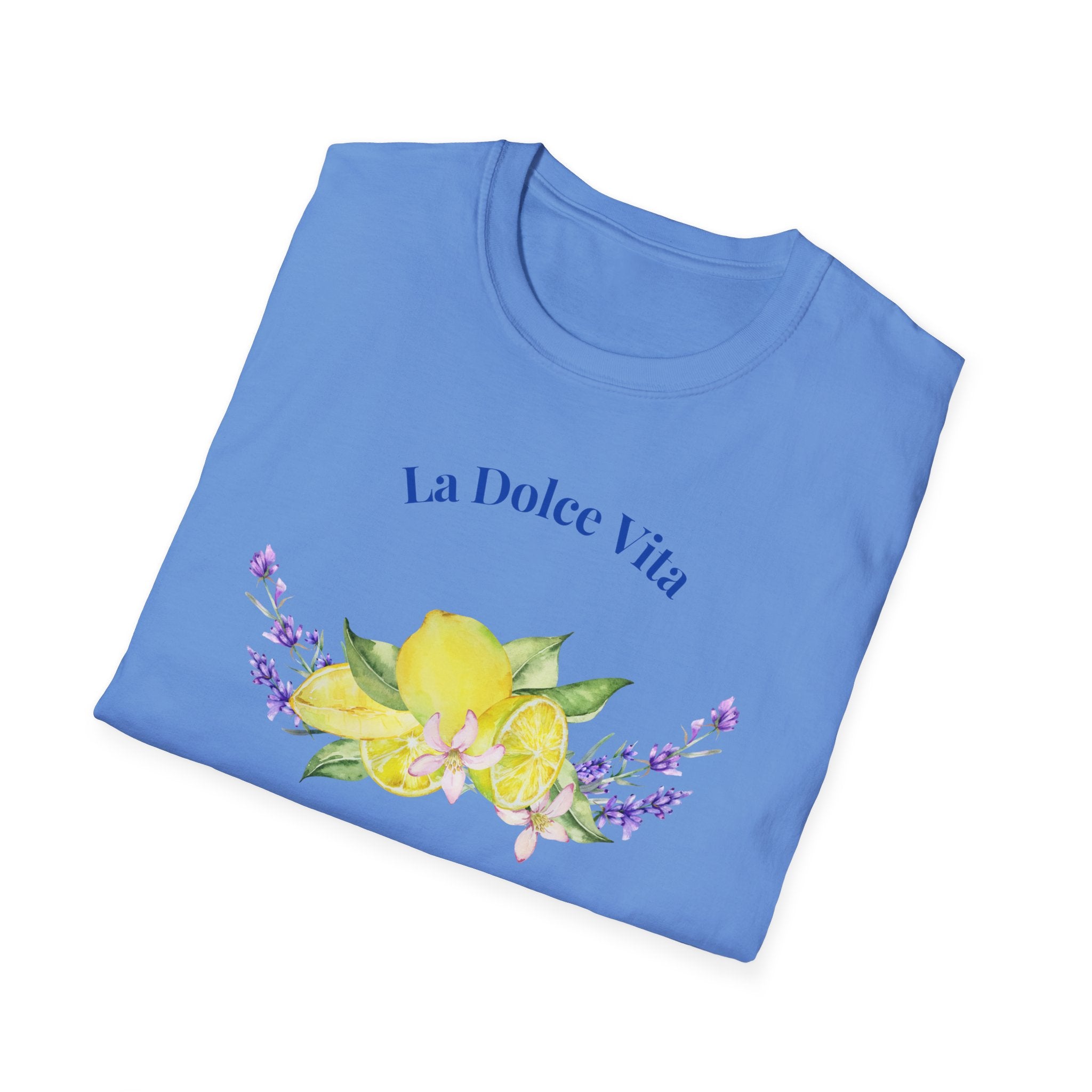 La Dolce Vita Graphic Tee | Floral Lemon & Lavender T-Shirt | Unisex Softstyle.
