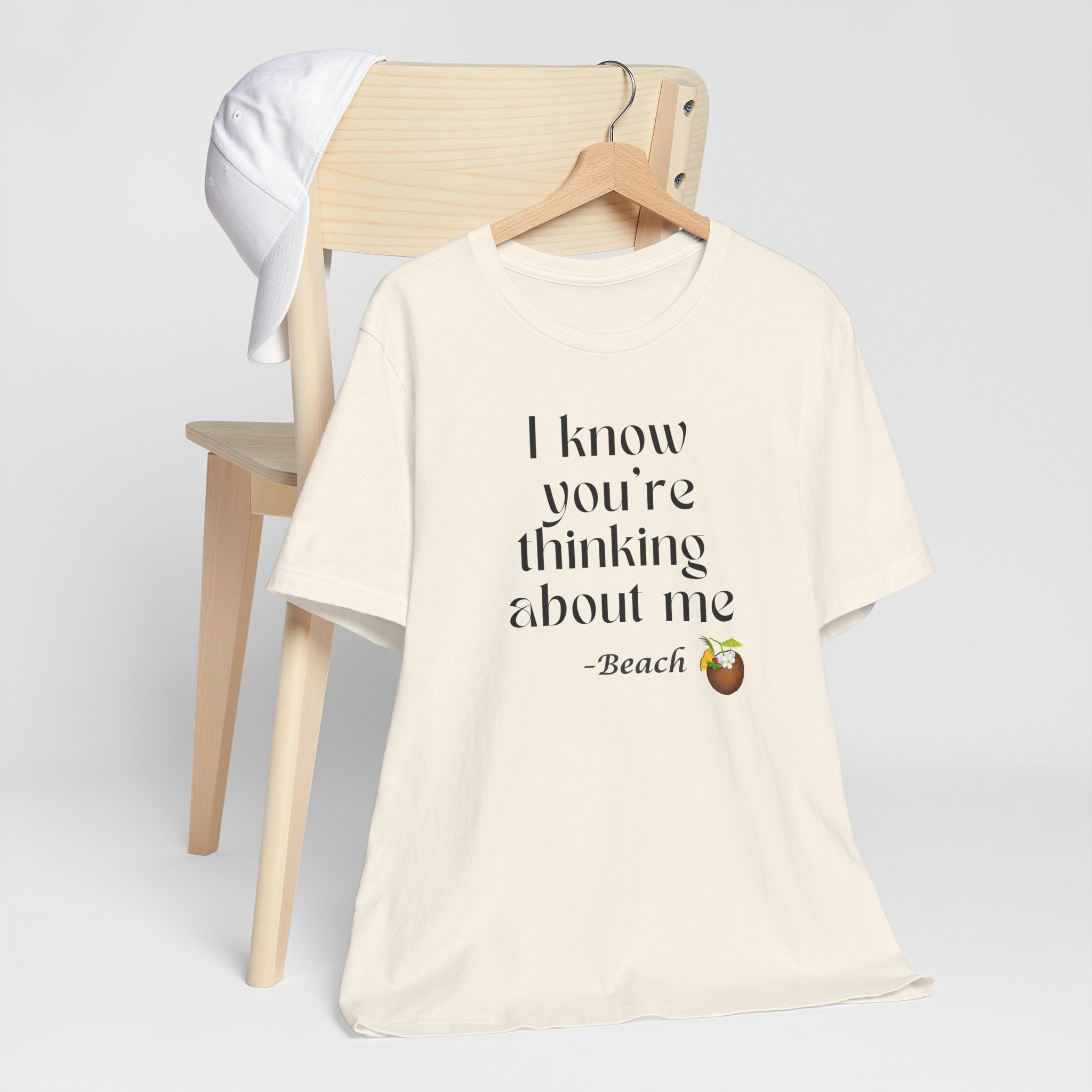 I know you're thinking about me Beach tee | Coconut drink graphic