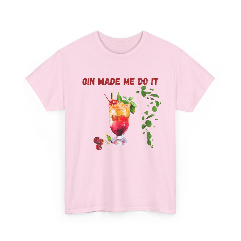 Funny Cocktail Shirt – “Gin Made Me Do It” | Unisex Graphic Tee | Summer Humor Gift