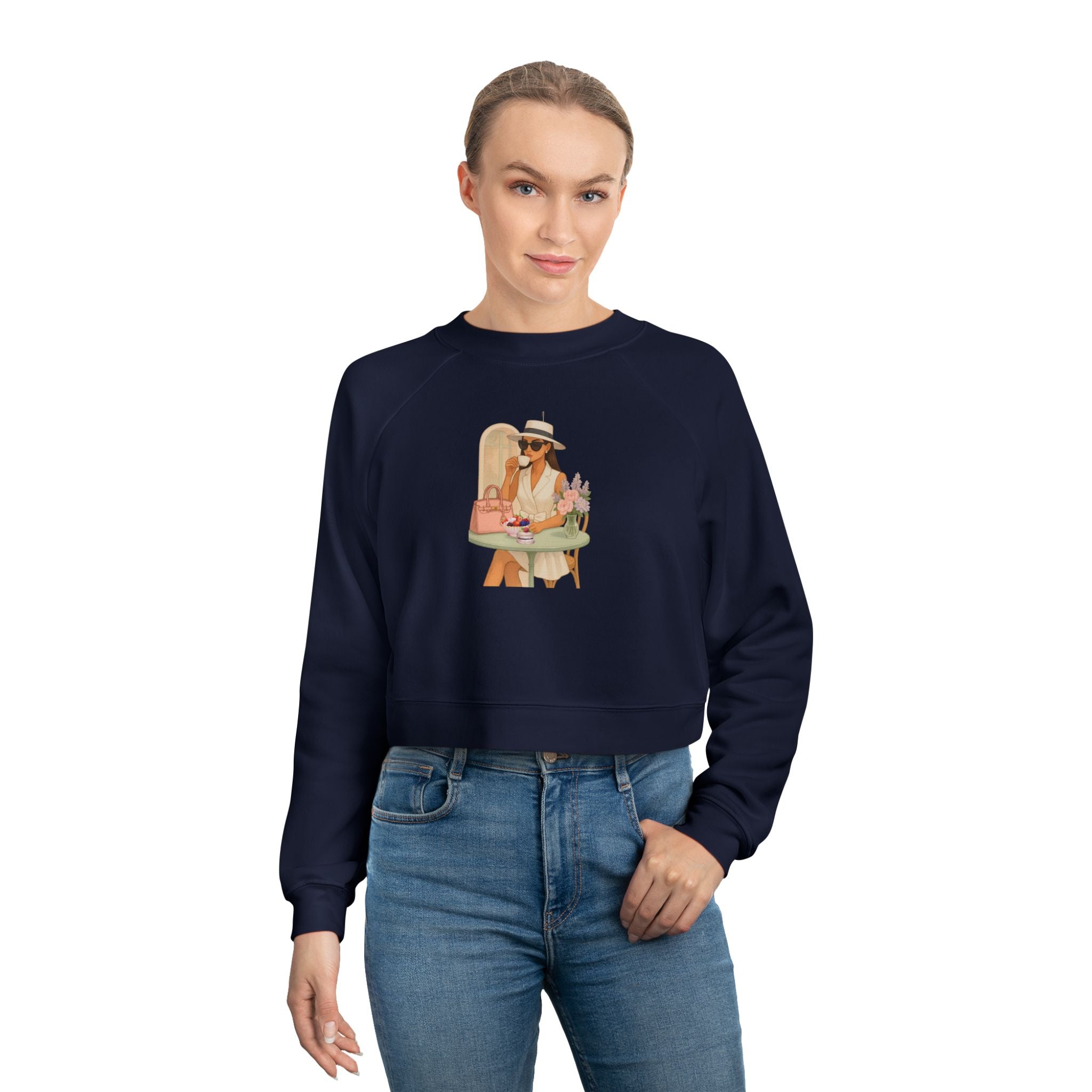 Parisian Fashion Girl Sweatshirt  Elegant French Inspired Cozy Chic Pullover