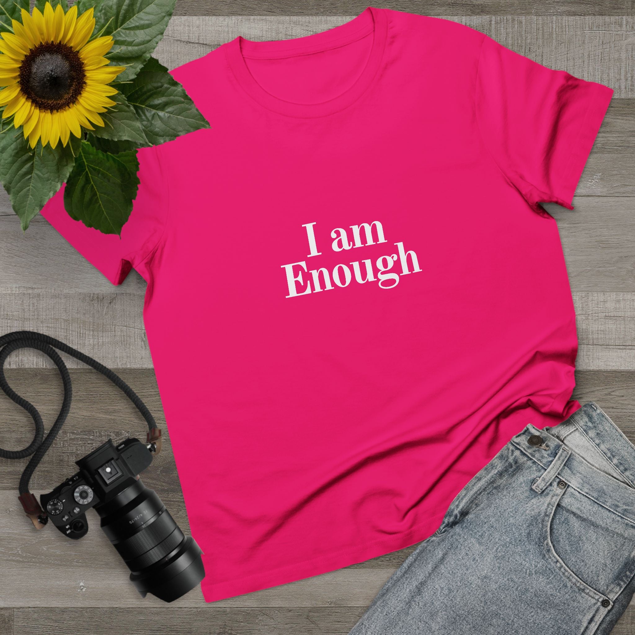 Women’s Tee — “I Am Enough” Minimalist Affirmation Shirt