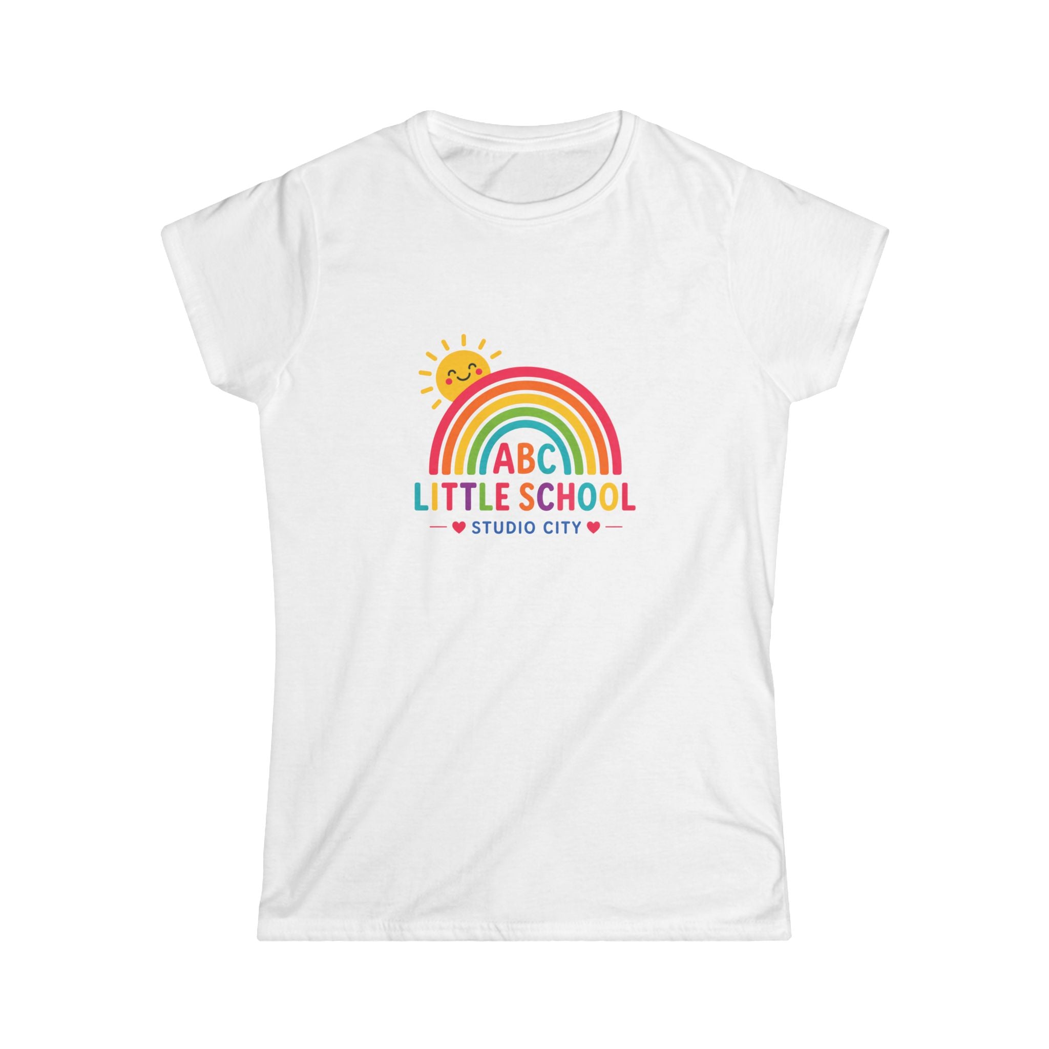 Little School Rainbow Women's Tee — ABC Preschool Sunshine Design