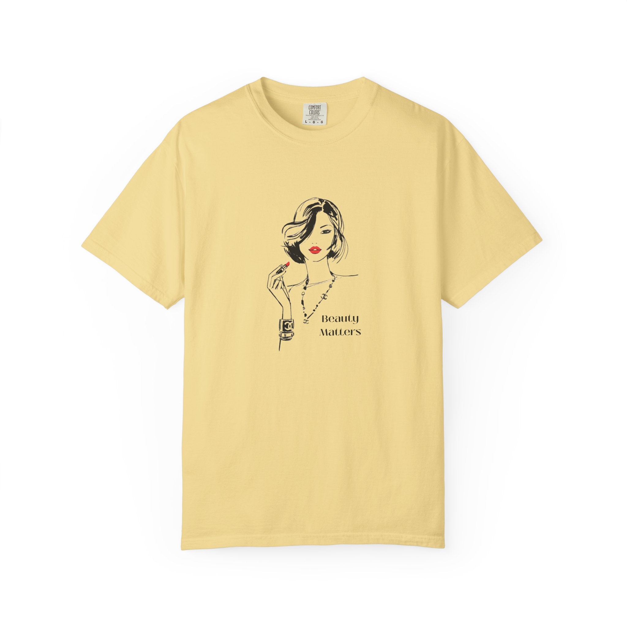 Minimalist Fashion Illustration T-Shirt — 'Beauty Matters' Graphic Tee
