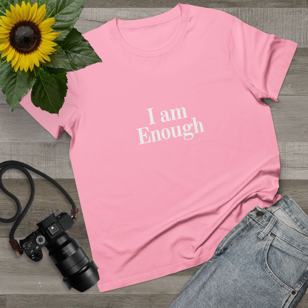 Women’s Tee — “I Am Enough” Minimalist Affirmation Shirt
