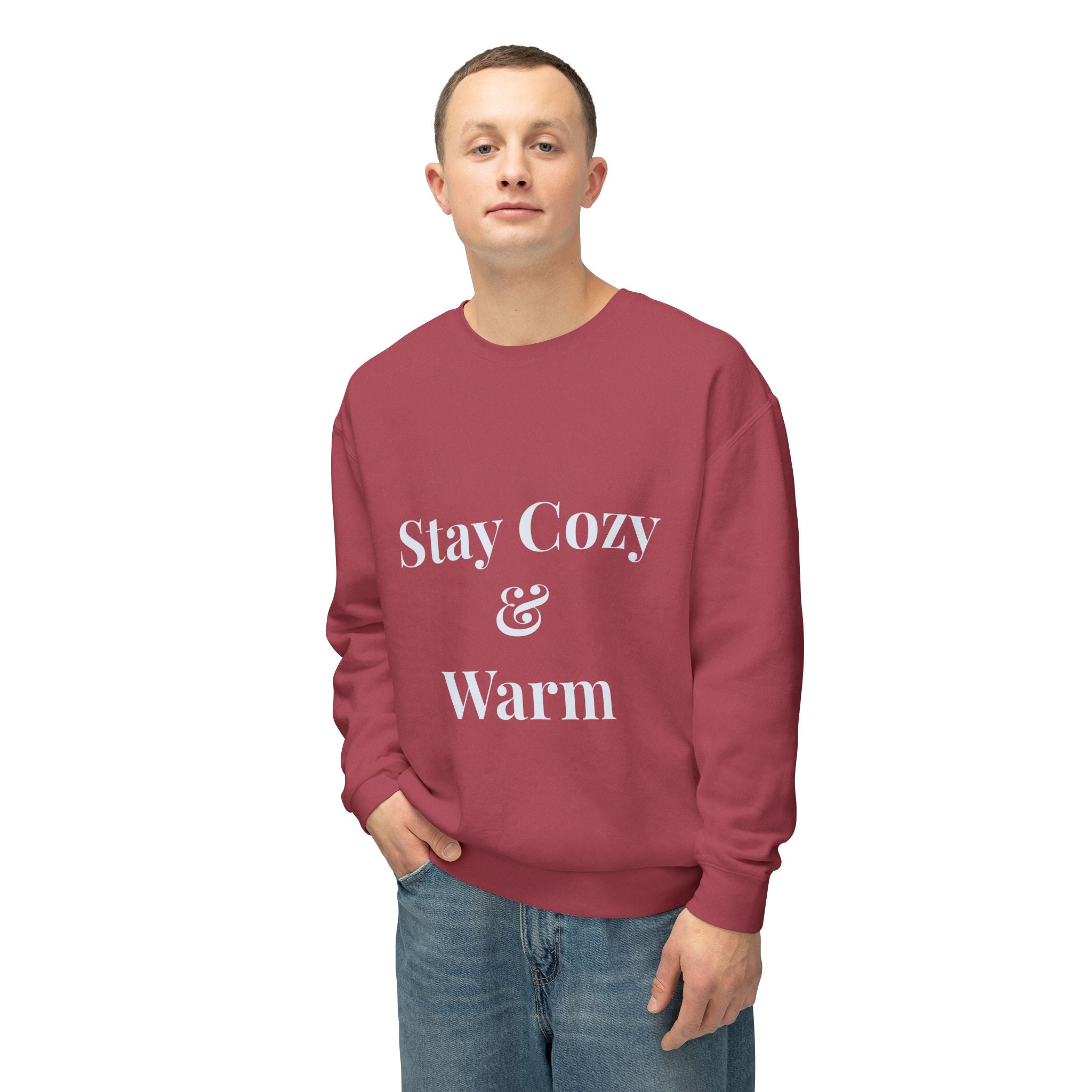 Stay Cozy & Warm Sweatshirt — Cozy Crewneck Pullover for Cold Weather