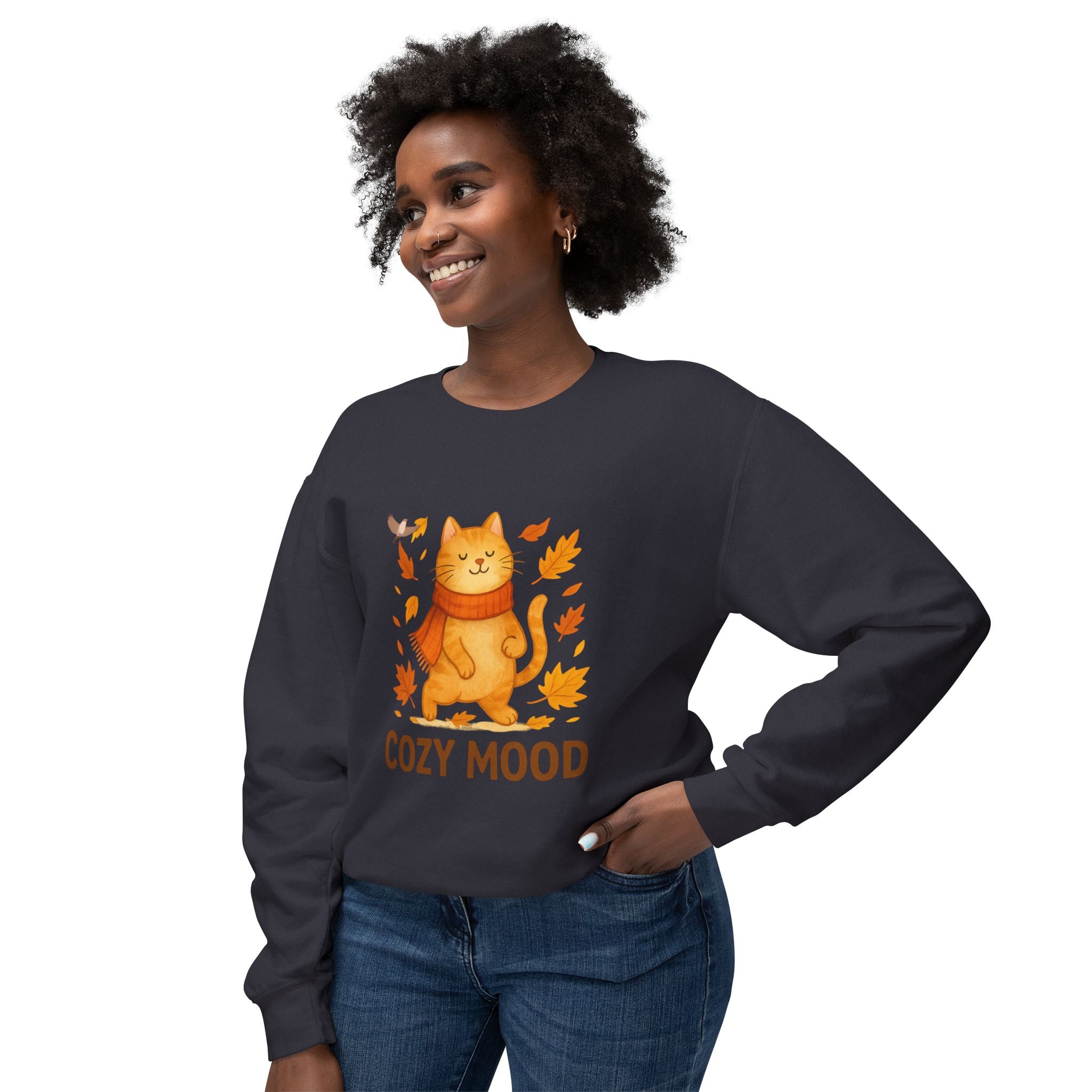 Cozy Cat Lover Crewneck Sweatshirt – Unisex Fall Pullover, Casual Wear & Gift Idea