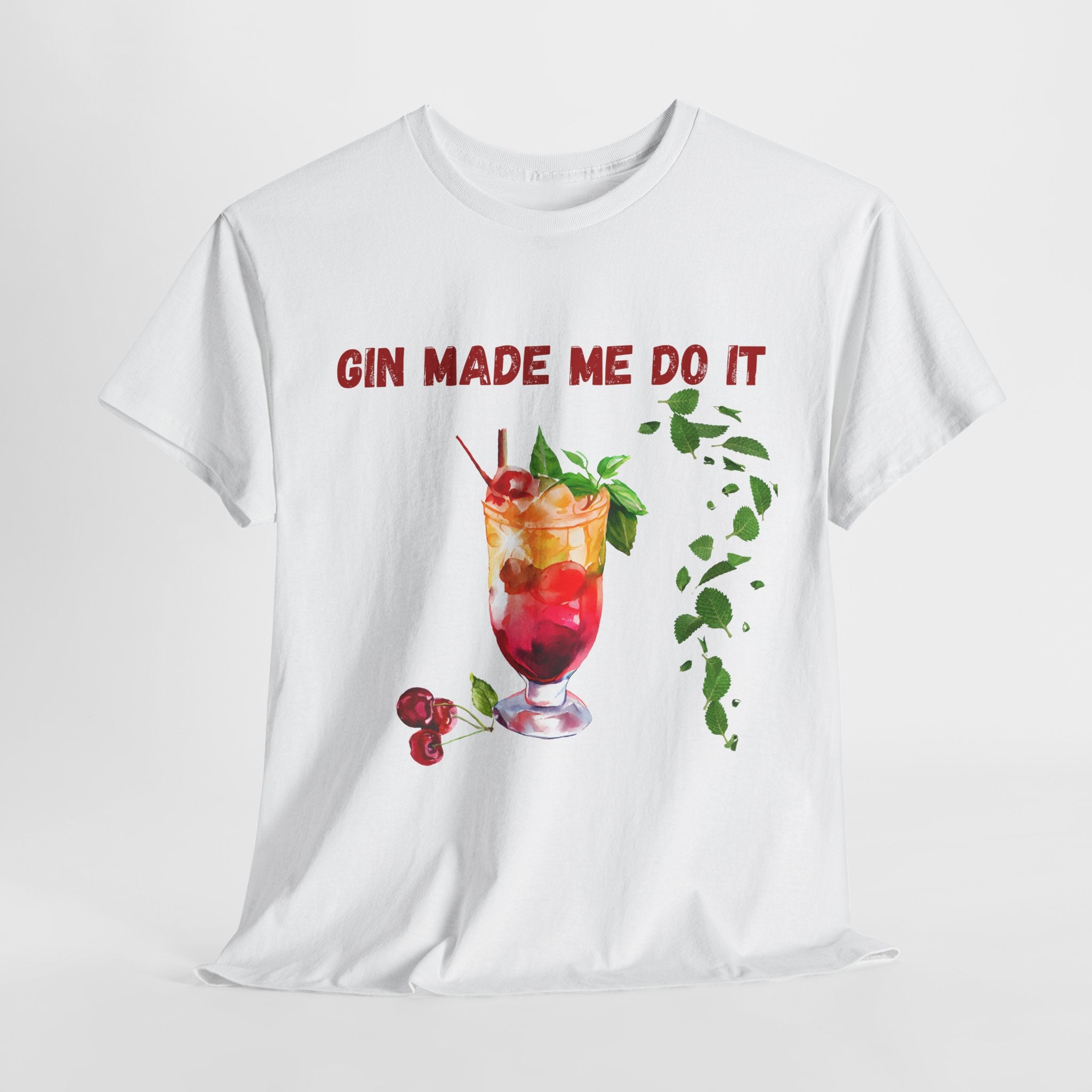 Gin Made Me Do It T-Shirt | Funny Cocktail Shirt | Unisex Graphic Tee for Summer Parties