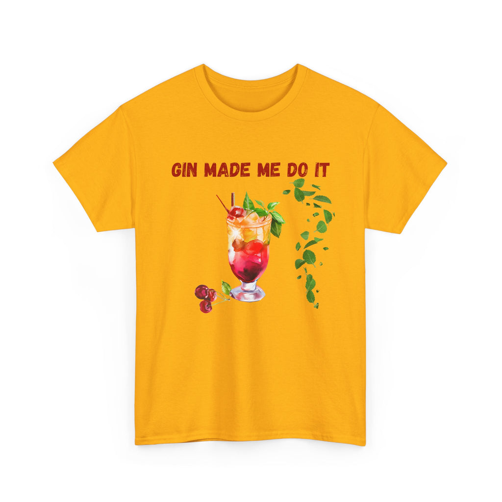 Funny Cocktail Shirt – “Gin Made Me Do It” | Unisex Graphic Tee | Summer Humor Gift