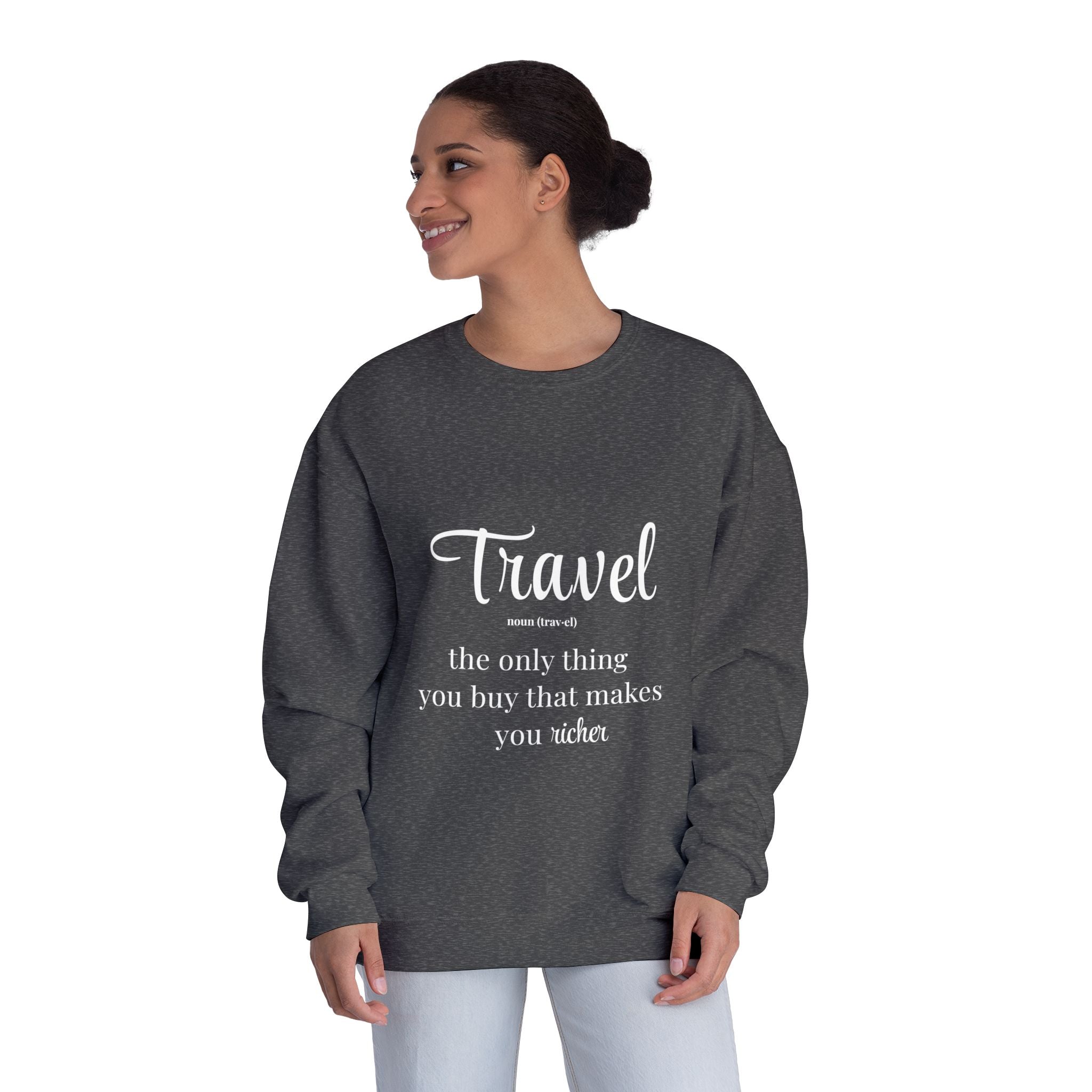Classic White Crewneck Sweatshirt – Unisex Cozy Pullover