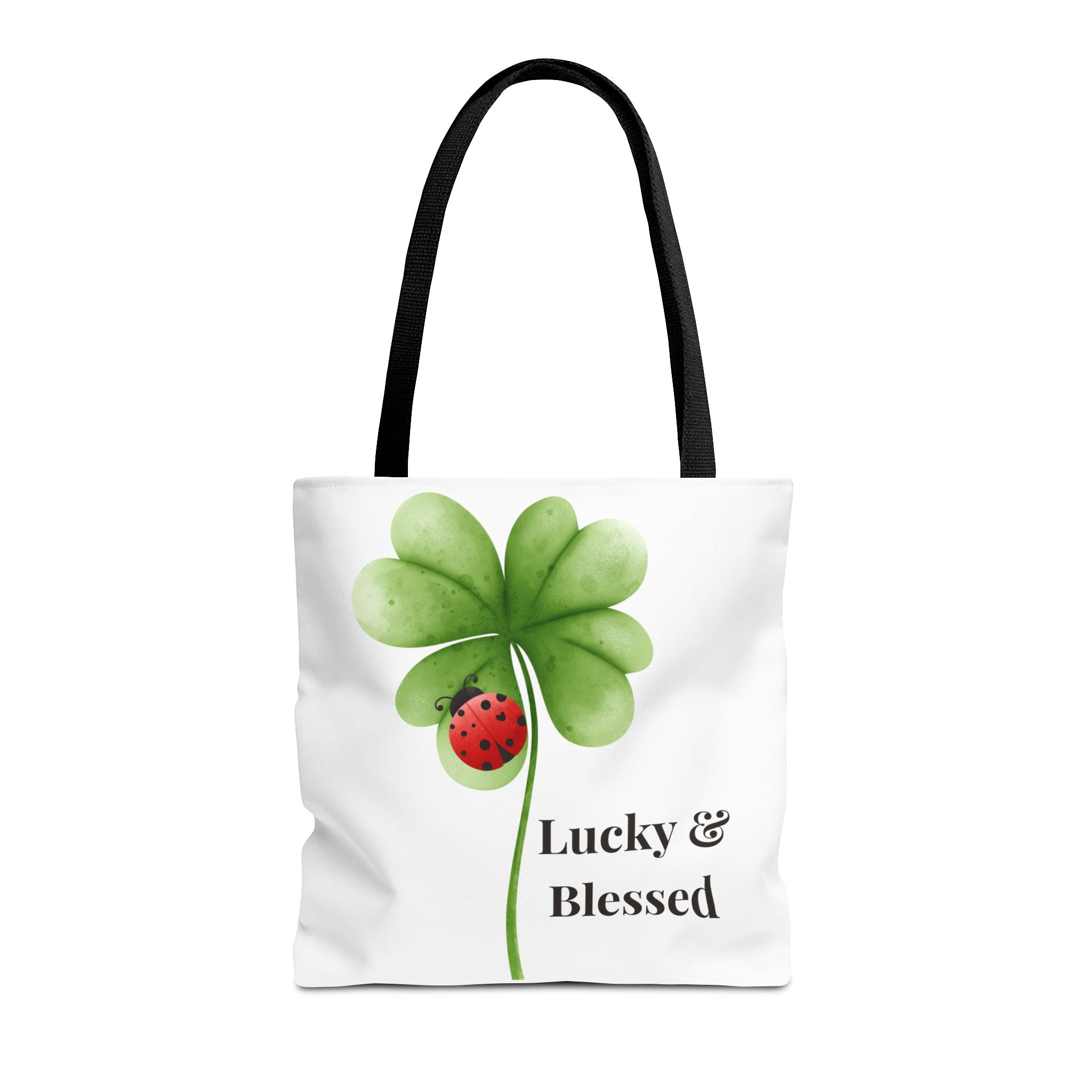 Lucky Girl Energy Tote Bag, Aesthetic Canvas Tote Bag, Cute Everyday Bag, Minimalist Ladybug Clover Tote