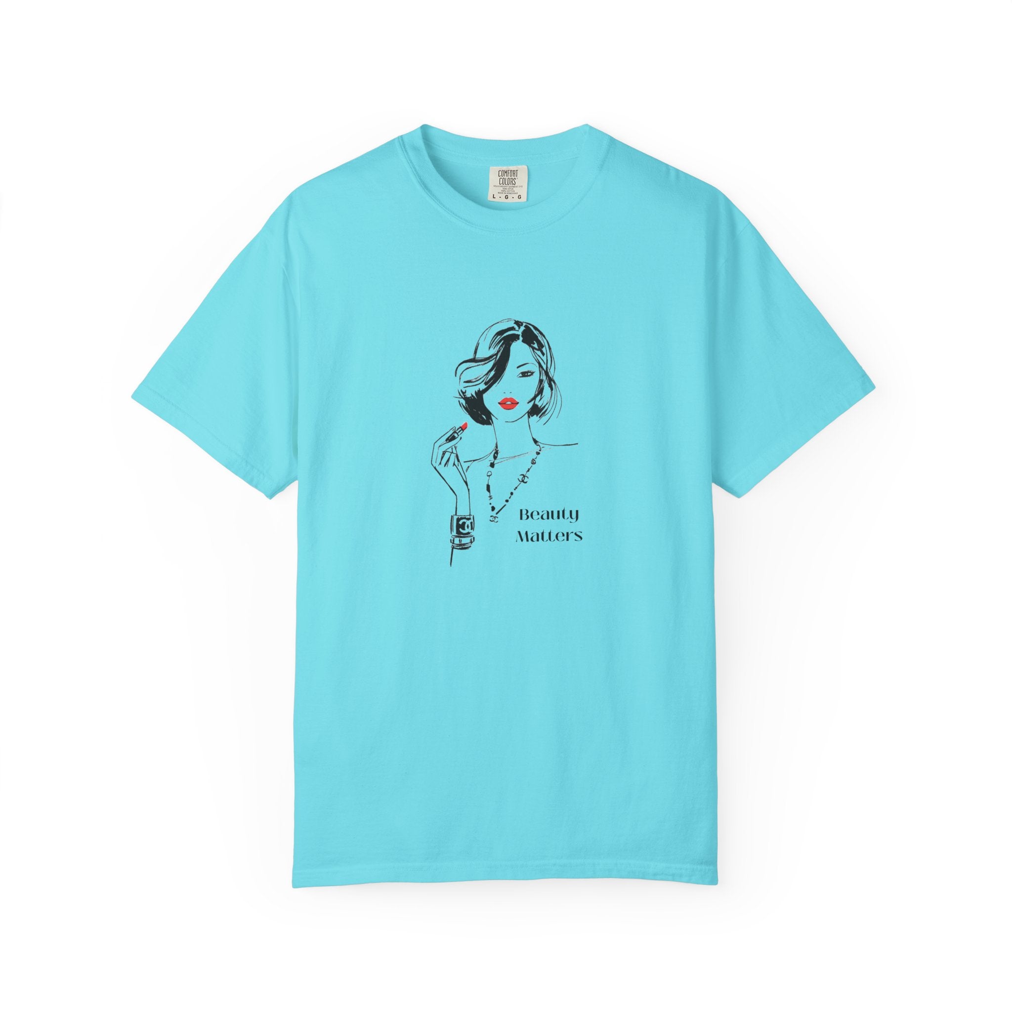 Minimalist Fashion Illustration T-Shirt — 'Beauty Matters' Graphic Tee
