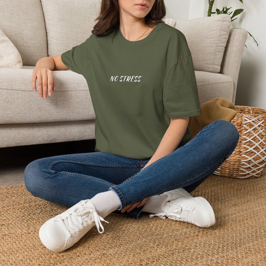 No Stress Tee | Minimalist Quote Shirt | Casual Everyday Graphic T-Shirt