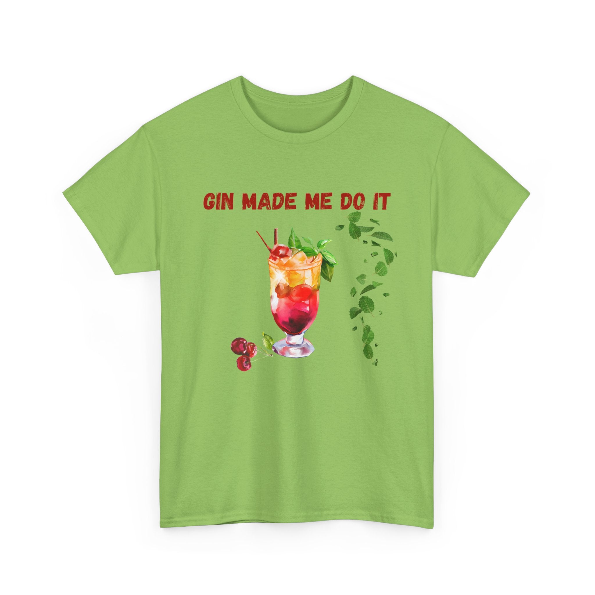 Funny Cocktail Shirt – “Gin Made Me Do It” | Unisex Graphic Tee | Summer Humor Gift