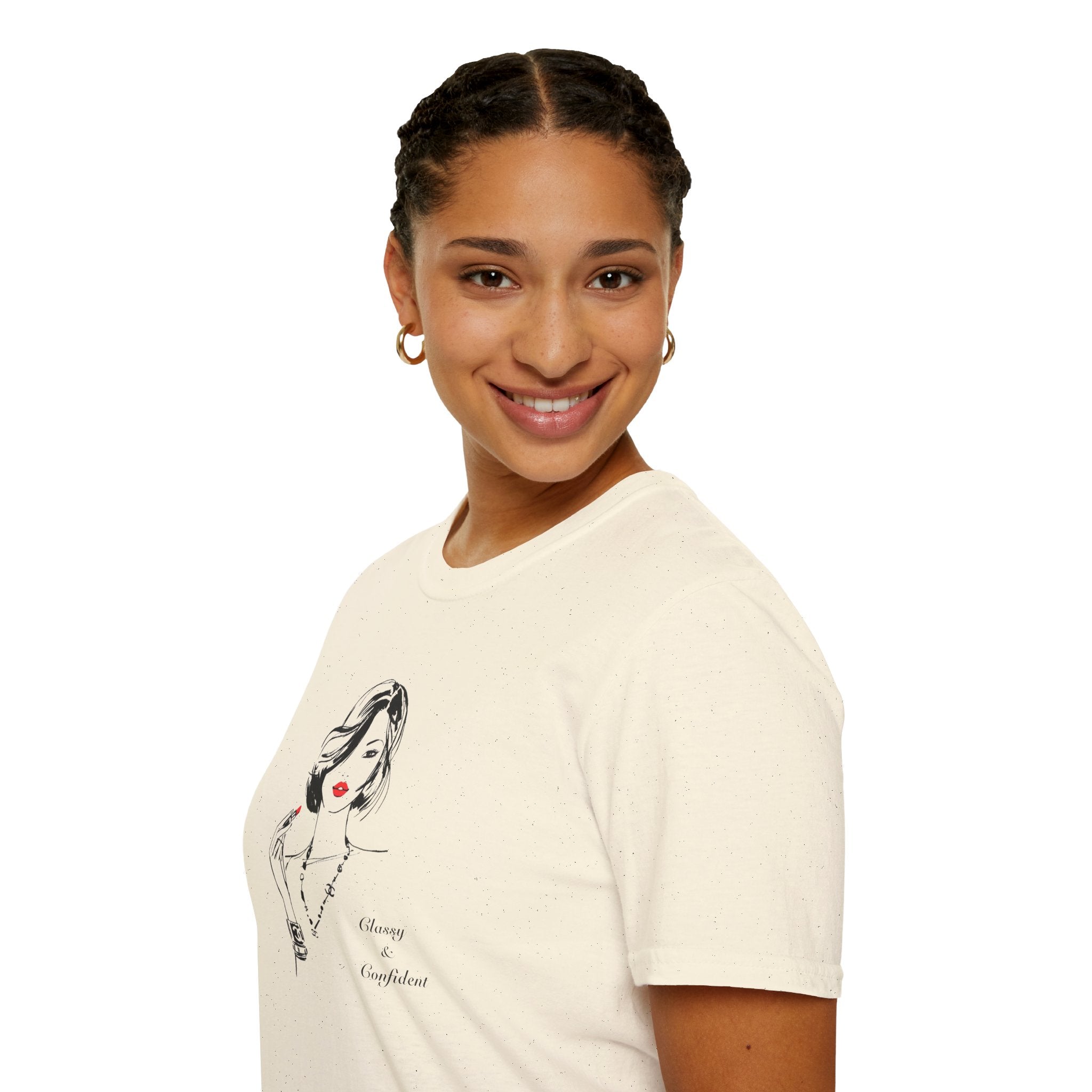 Classy & Confident Minimalist Woman Illustration T-Shirt
