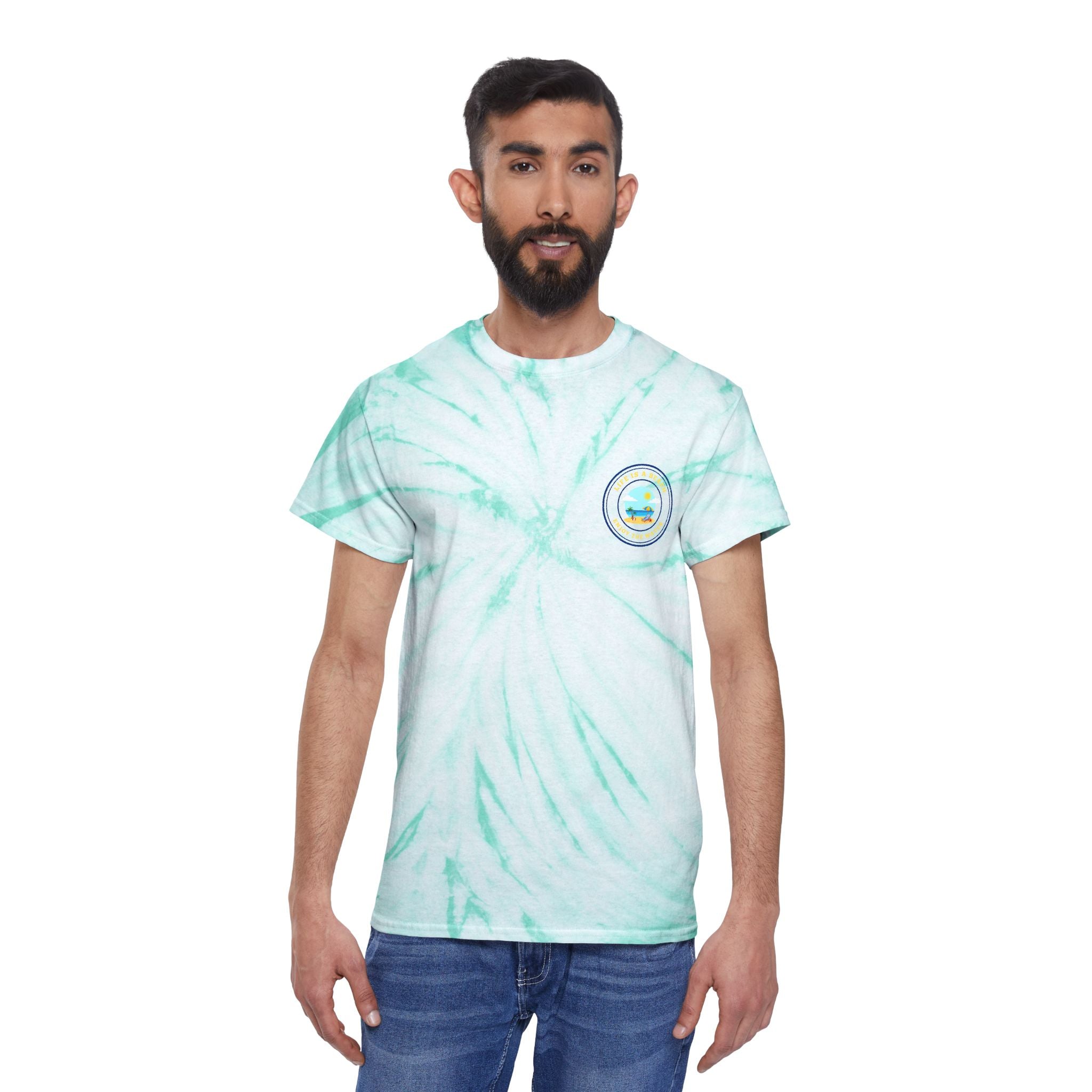 Hello Summer Tie-Dye Tee — Yellow Cyclone Graphic T-Shirt