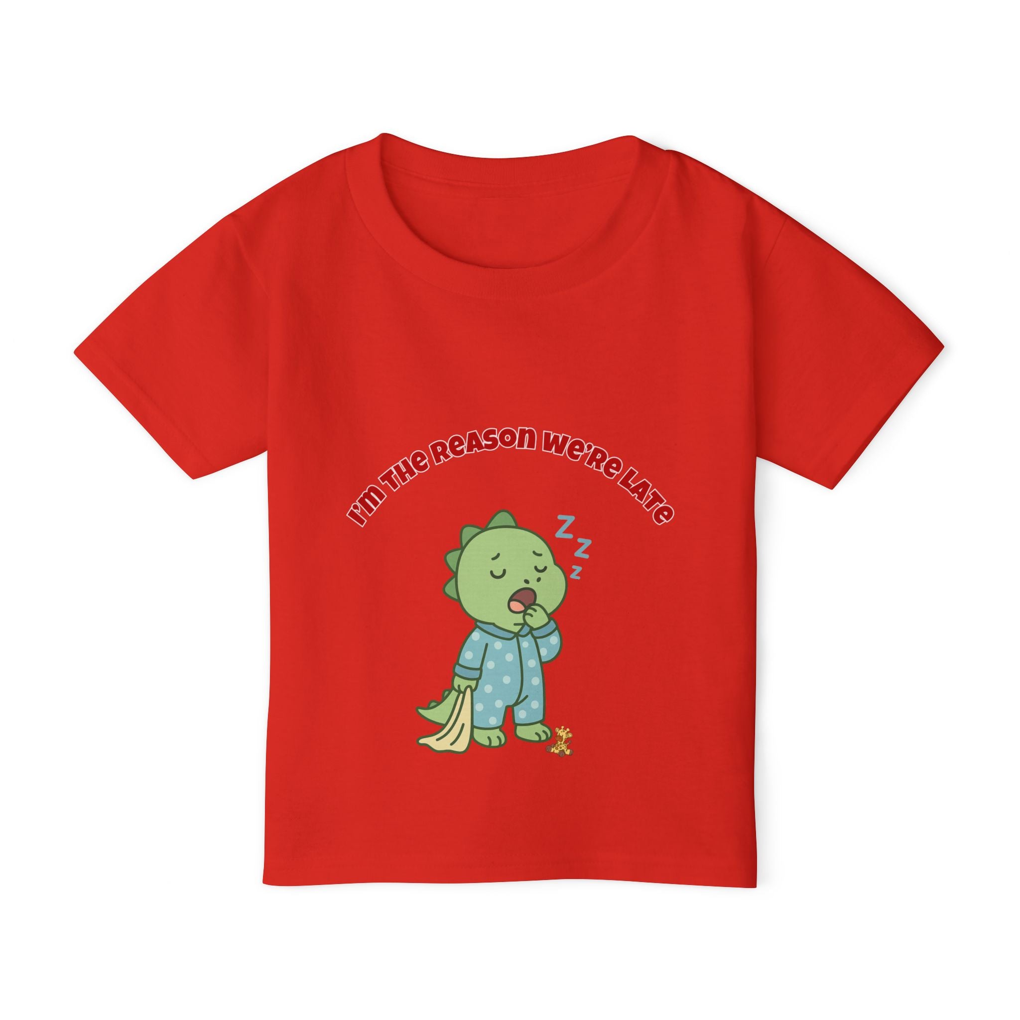 Im the Reason Were Late Cute Baby Dinosaur Toddler T Shirt Funny Sleepy Dino Kids Shirt Pajamas Theme