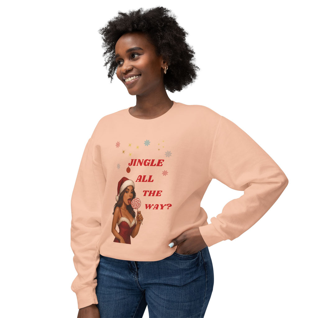 Pinup Santa Girl Jingle All The Way Sweatshirt | Christmas Crewneck