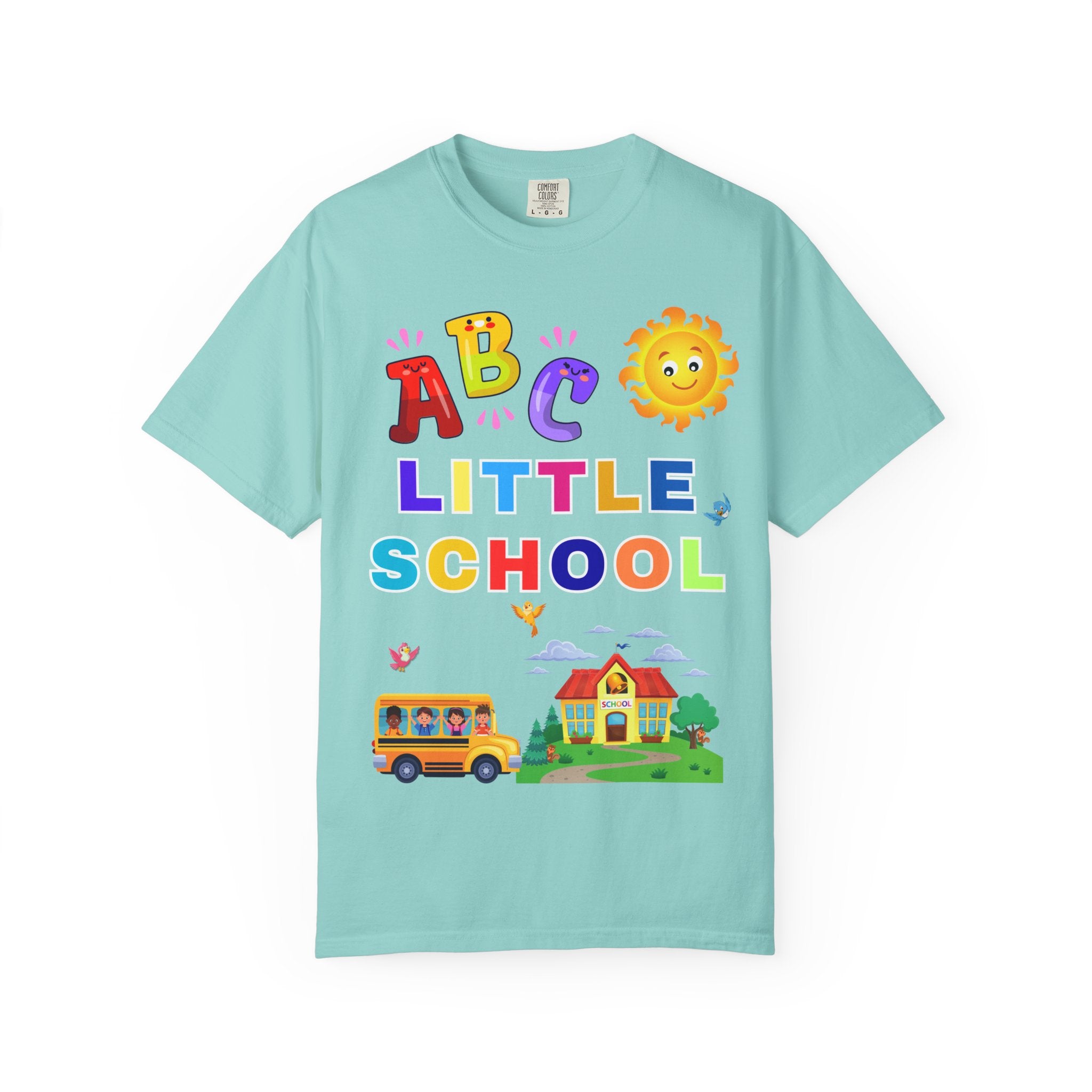 ABC Little School Unisex Garment-Dyed T-Shirt, Kids Learning Apparel, Back to School Shirt, Educational Gift, Fun Classroom Wear