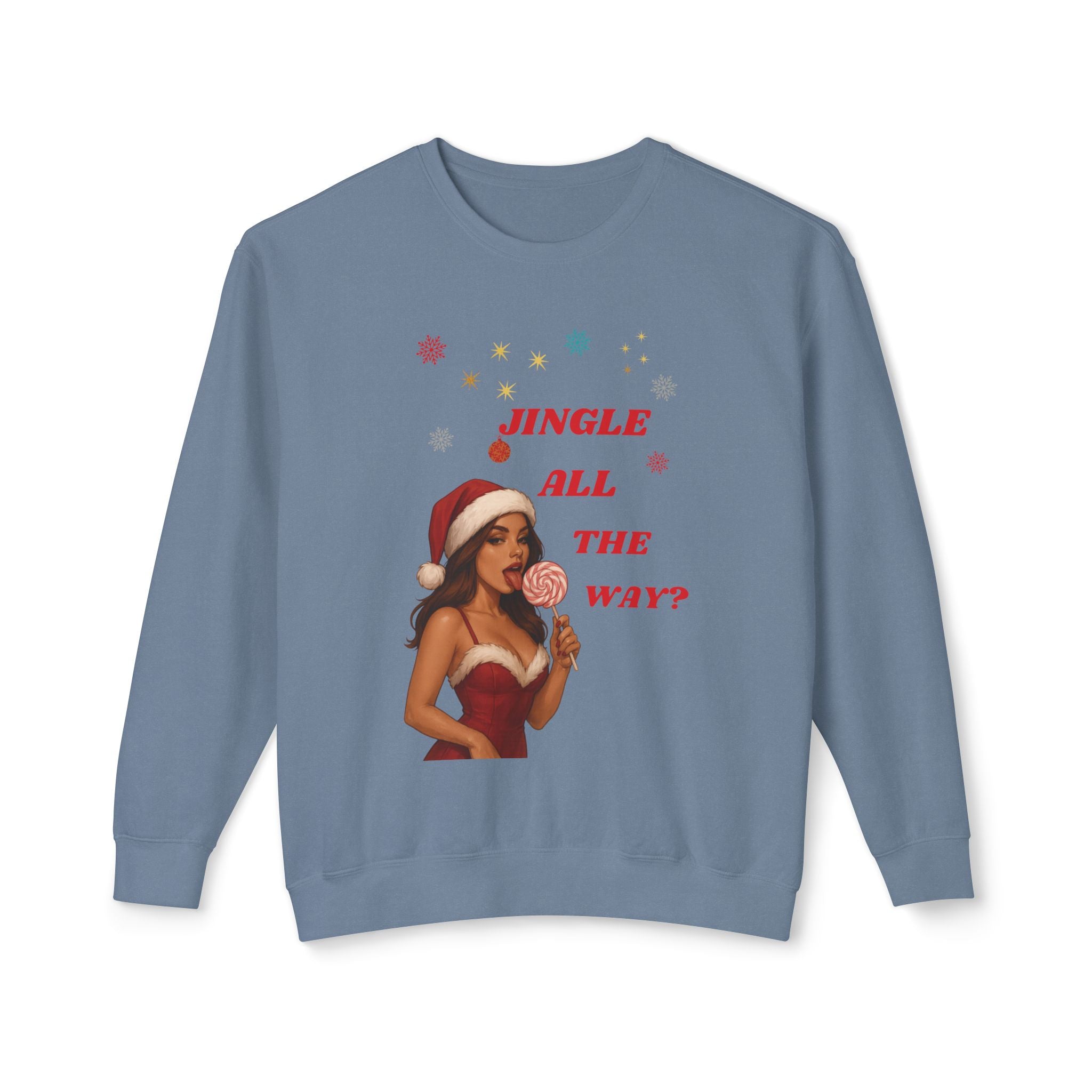 Pinup Santa Girl Jingle All The Way Sweatshirt | Christmas Crewneck