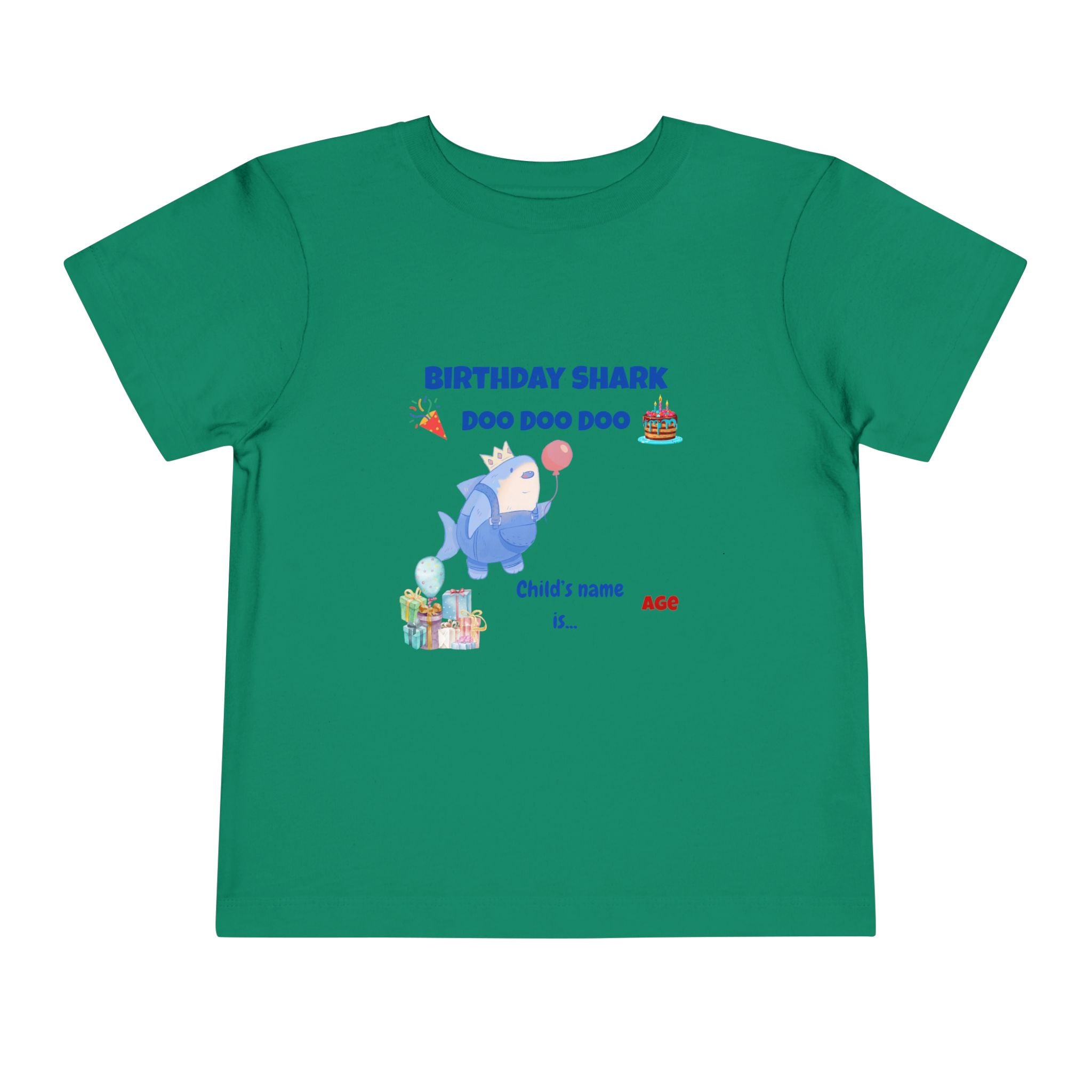 Personalized Birthday Shark TShirt for Kids  Custom Name and Age  Cute Ocean Theme Toddler Tee