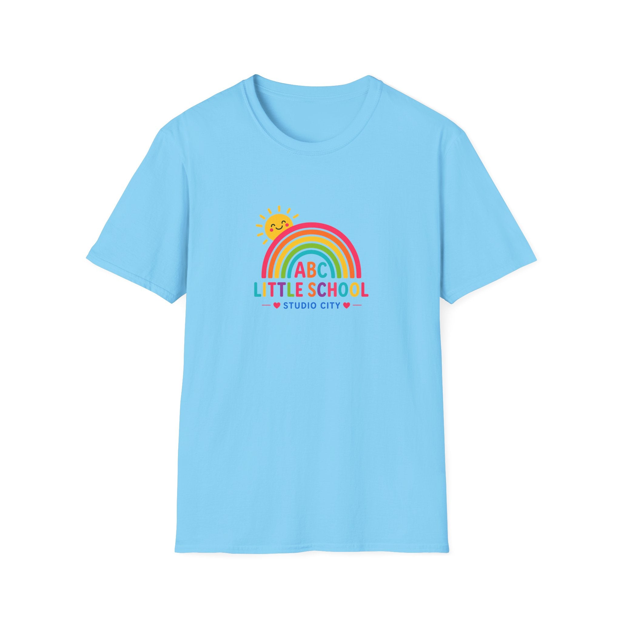 Kids Rainbow Preschool T‑Shirt — “ABC Little School” Sunny Day Tee