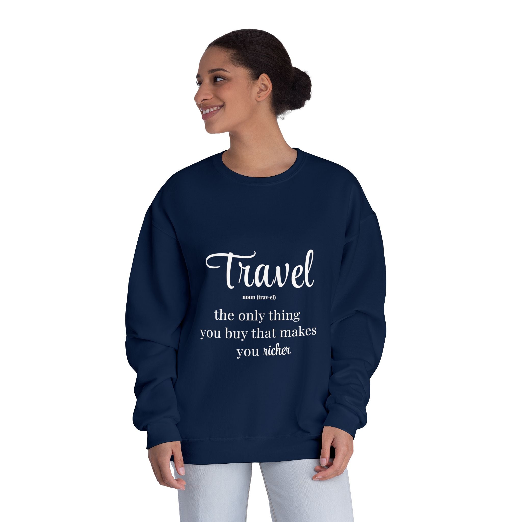 Classic White Crewneck Sweatshirt – Unisex Cozy Pullover