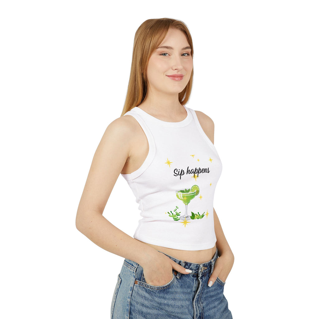 Sip Happens – Funny Margarita Tank Top, Summer Girls Trip Shirt, Vacation Cocktail Graphic Tee
