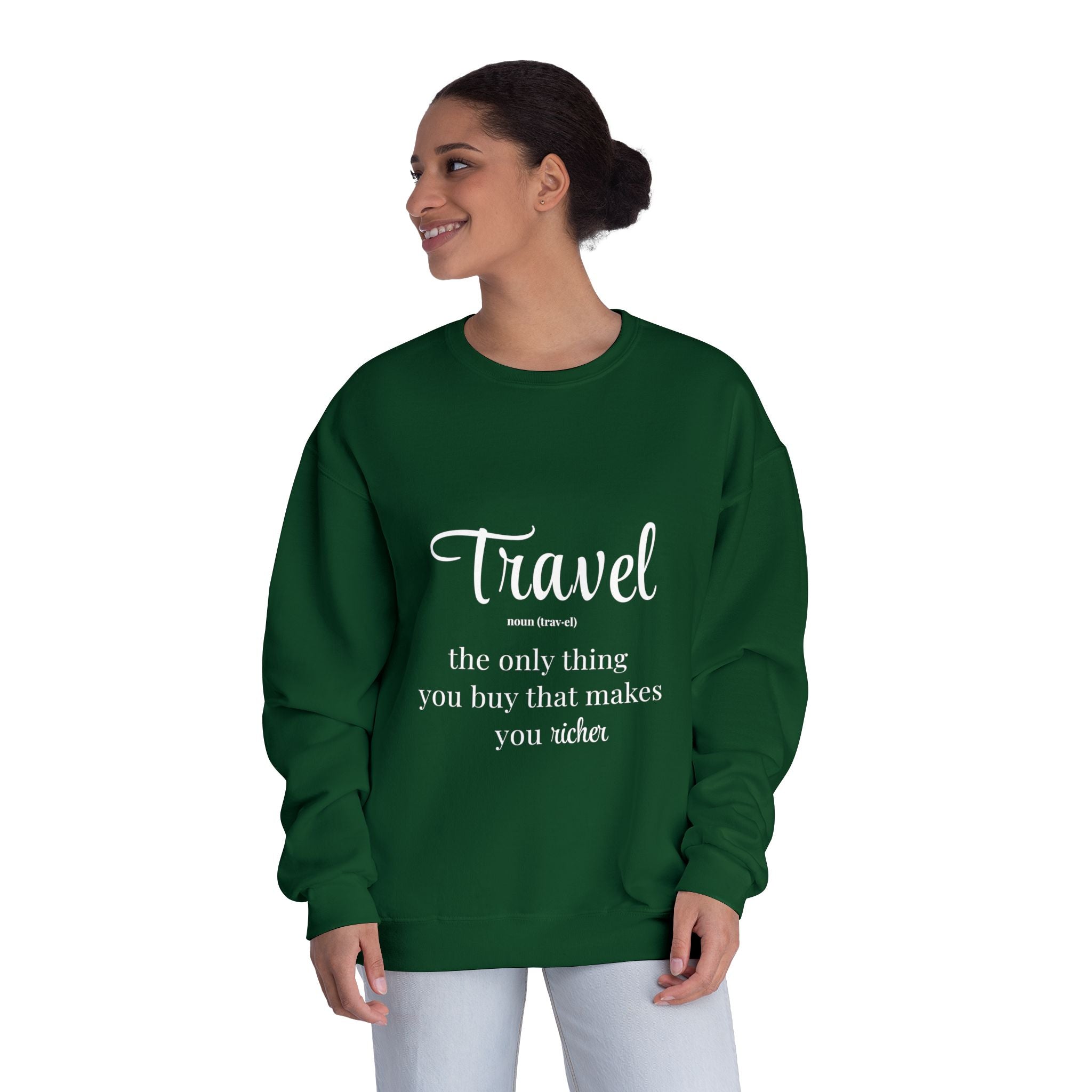 Classic White Crewneck Sweatshirt – Unisex Cozy Pullover