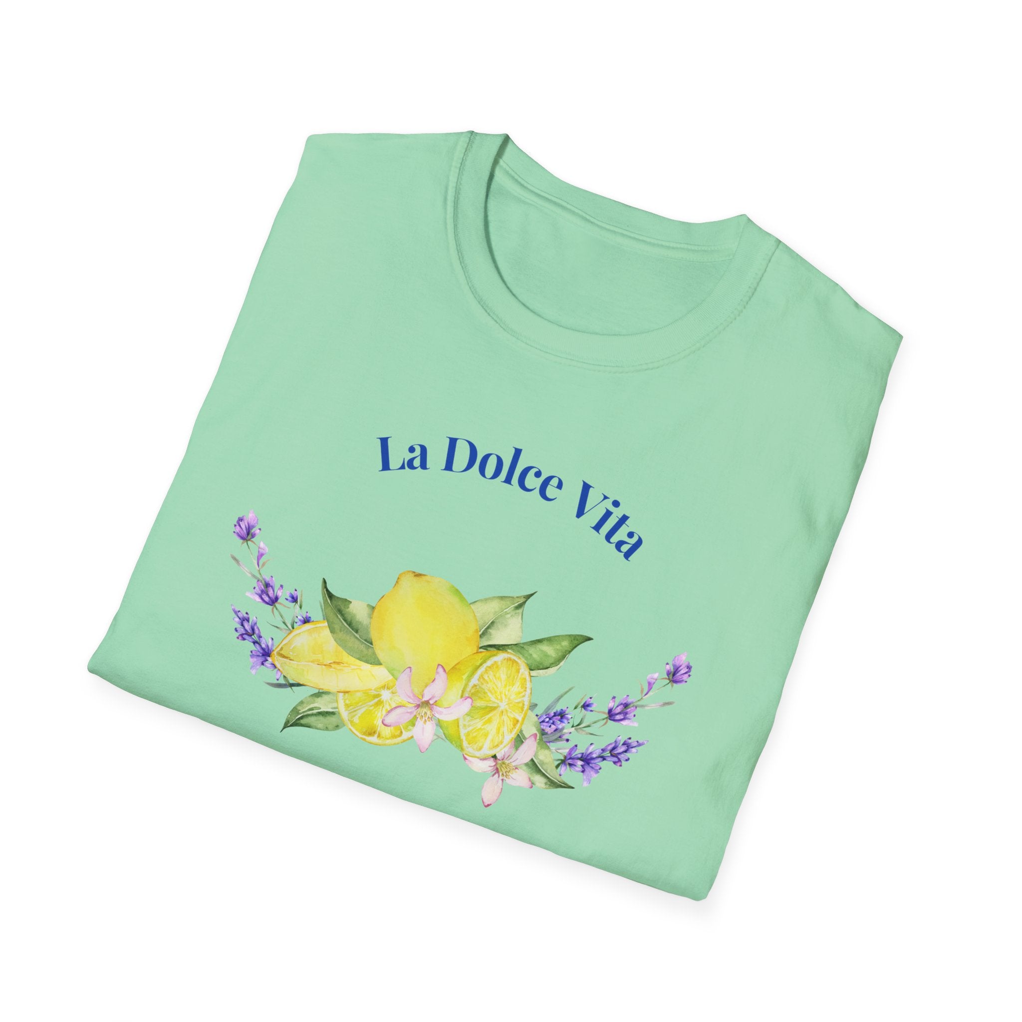 La Dolce Vita Graphic Tee | Floral Lemon & Lavender T-Shirt | Unisex Softstyle.