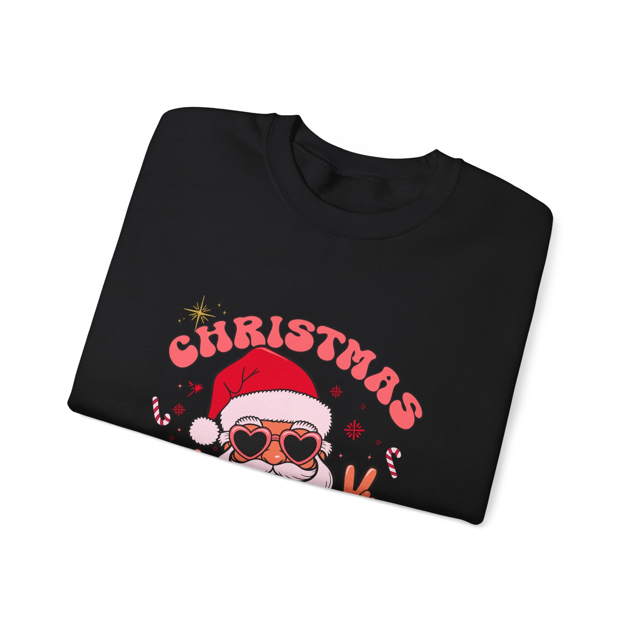 Christmas Vibes Santa Peace Sign Sweatshirt | Christmas Crewneck