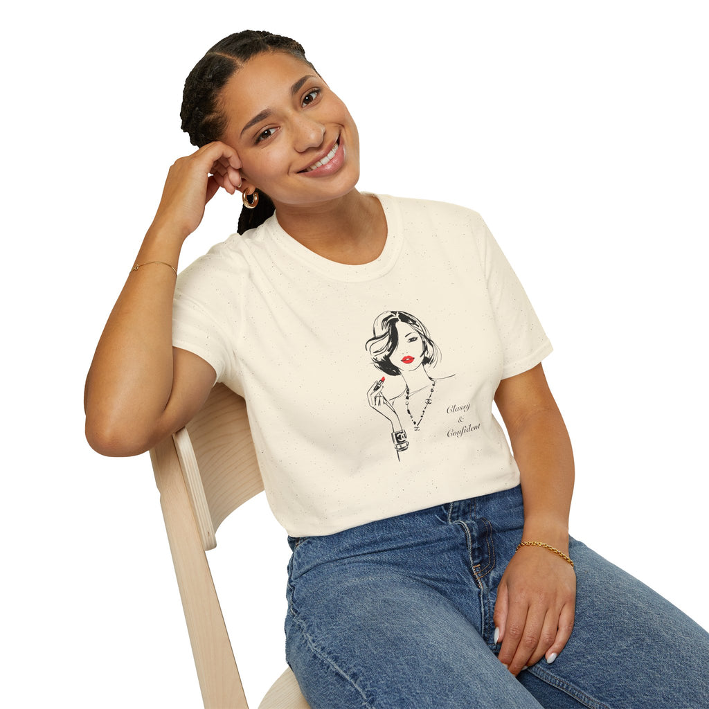 Classy & Confident Minimalist Woman Illustration T-Shirt
